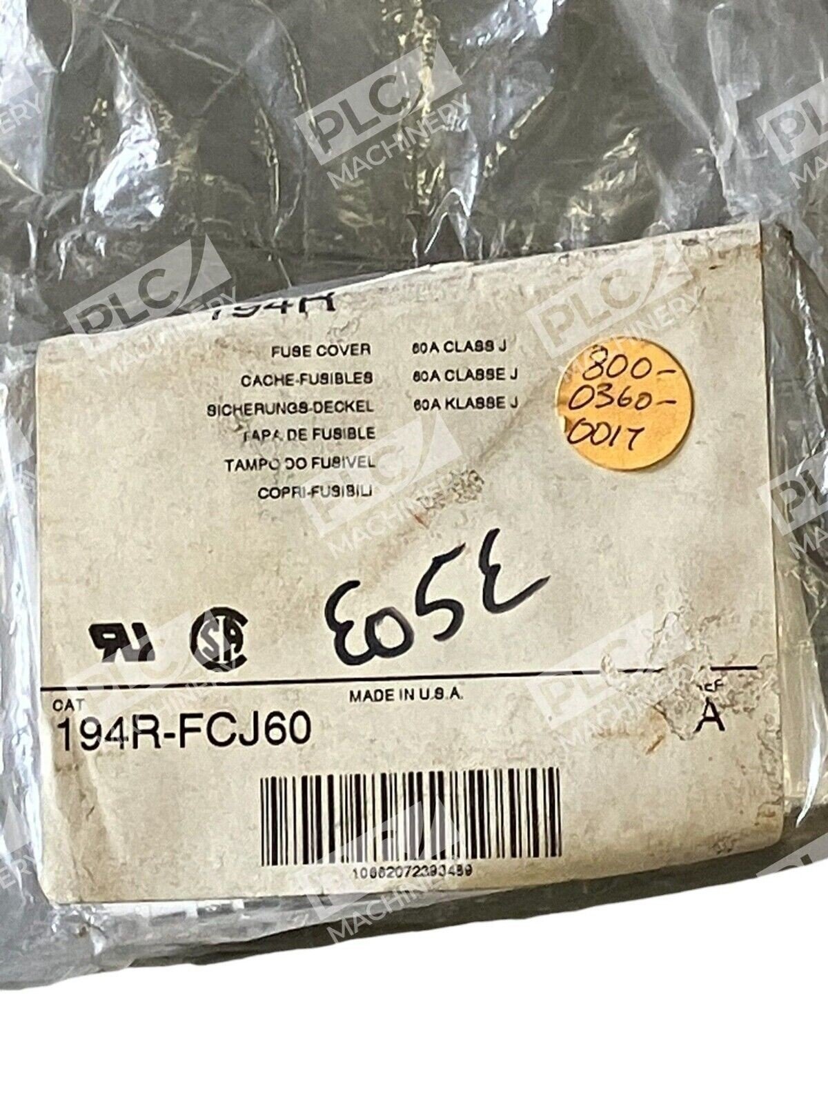 Allen Bradley Fuse Cover 194R-FCJ60 /A - Image 2