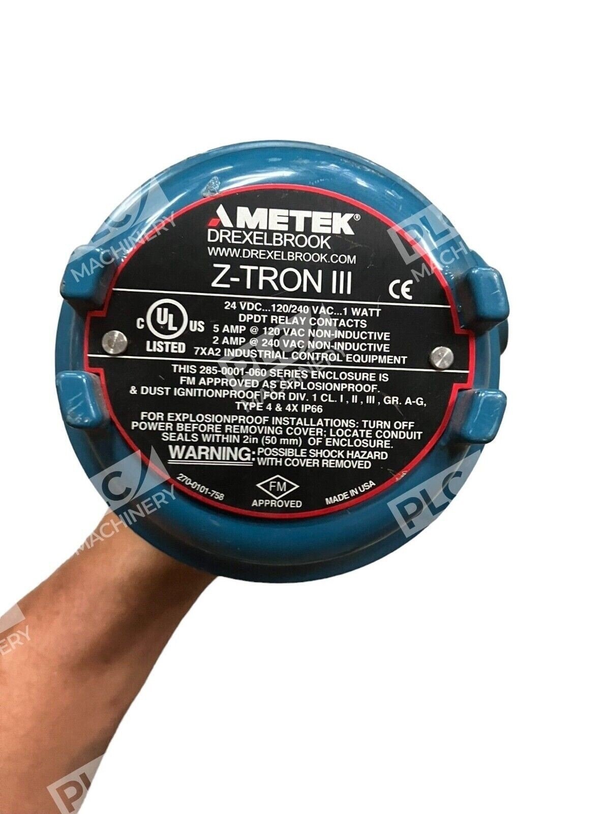 Ametek Z-Tron III Drexelbrook 24VDC 120/240VAC 1 Watt DPDT Relay Contacts NNB