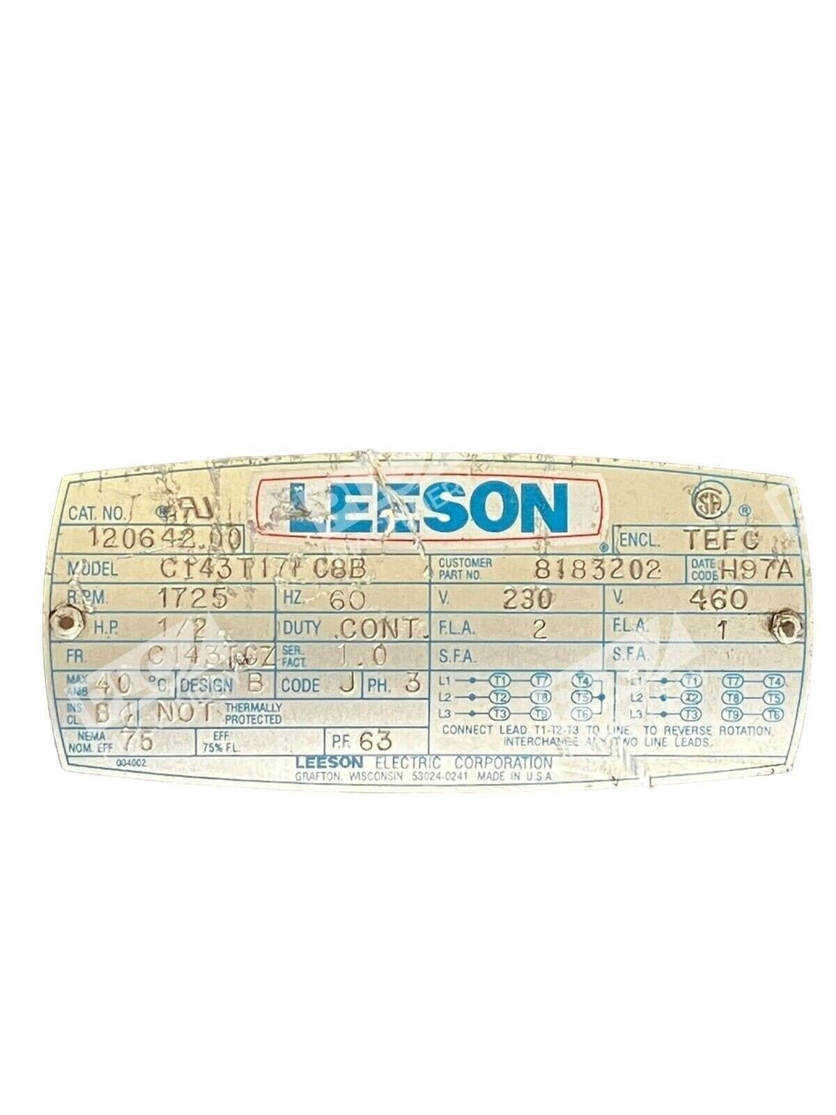 Leeson C143T17TC8B Motor 120642.00 - Image 2