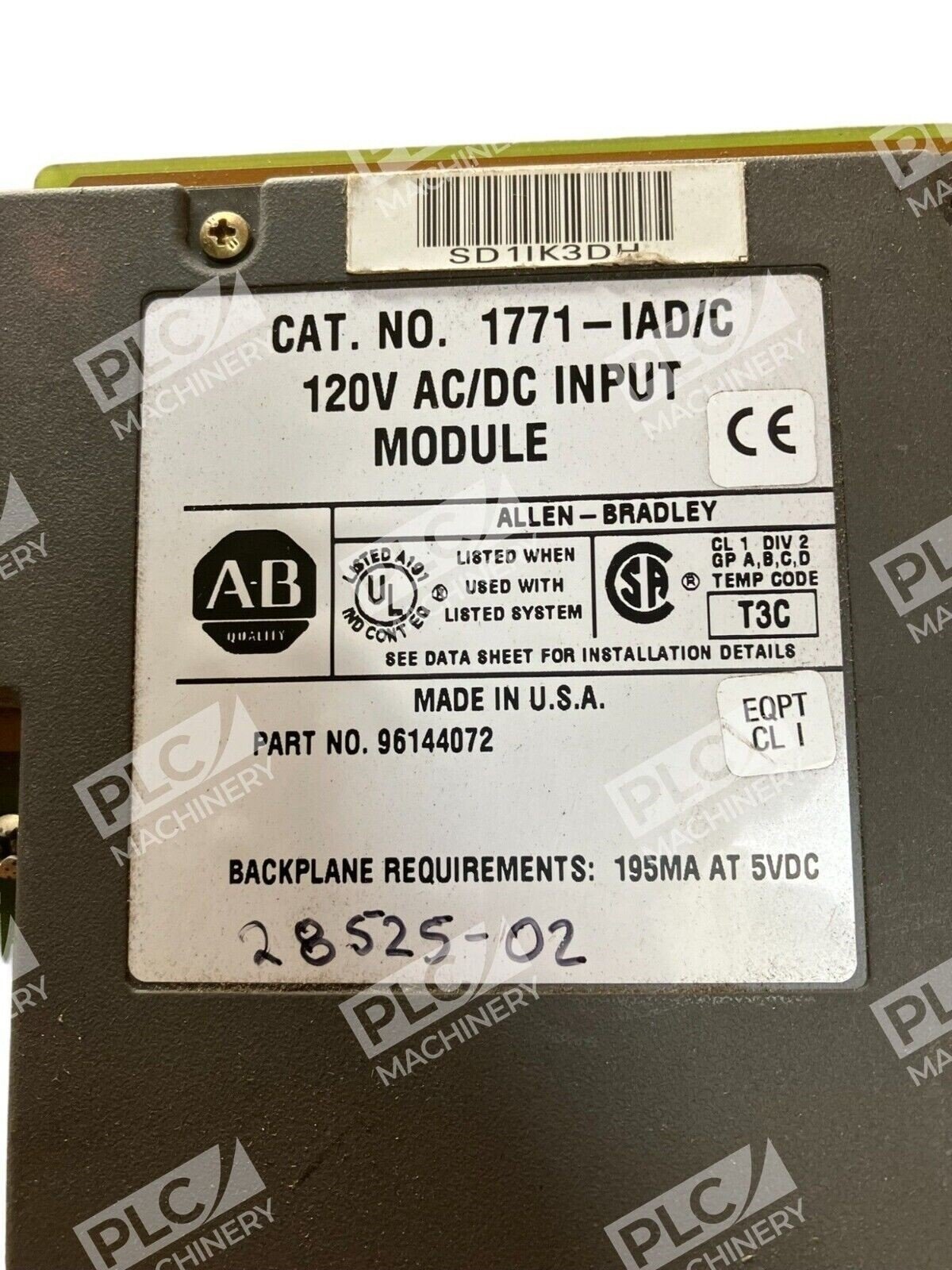 Allen Bradley 1771-IAD /C 120V AC/DC Input Module - Image 2