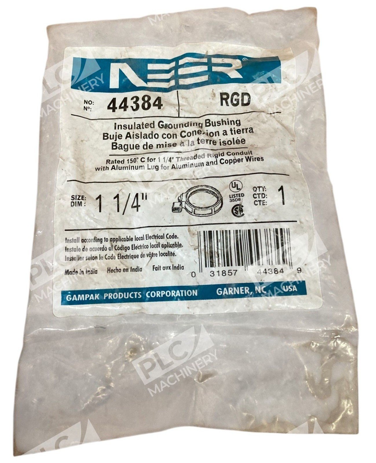 Neer RGD 1-1/4" Insulated Grounding Bushing 44384