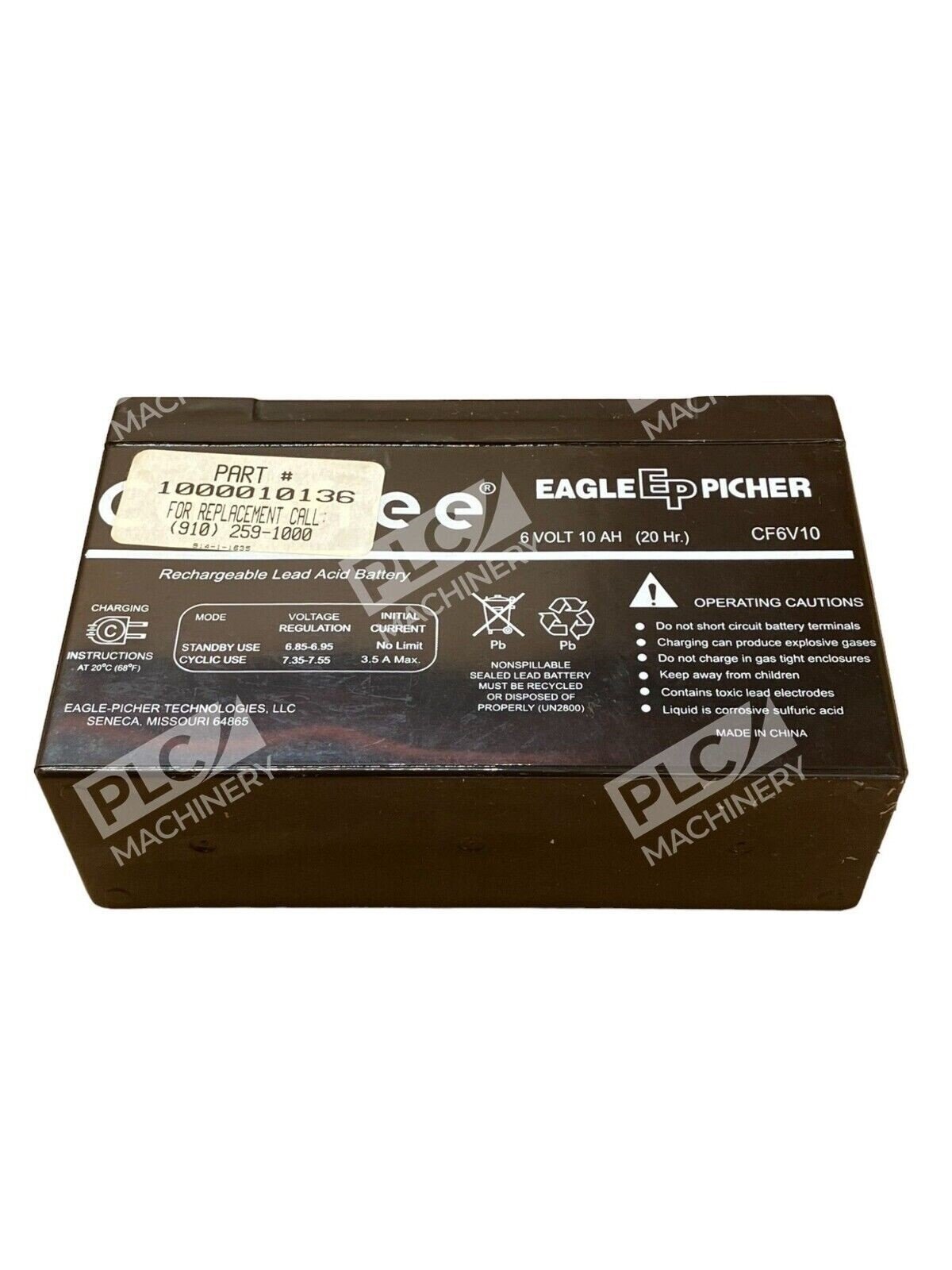 Eagle Picher CF6V10 10A 6V Rechargeable Battery (lot of 3) - Image 3