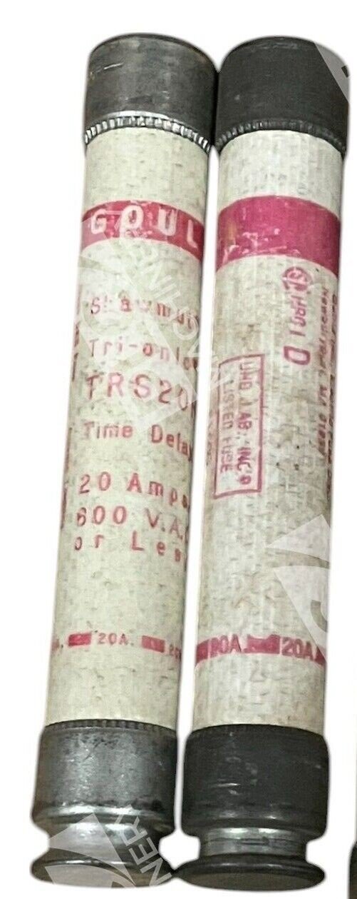 Gould Shawmut Tri-Onic 20A 600V Fuse TRS20R (lot of 2)