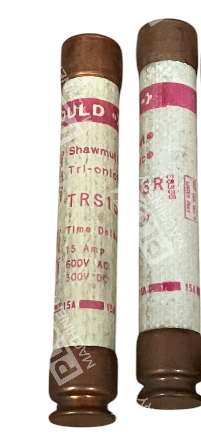 Gould Shawmut Tri-Onic 15A 600VAC Fuse TRS15R (lot of 2)
