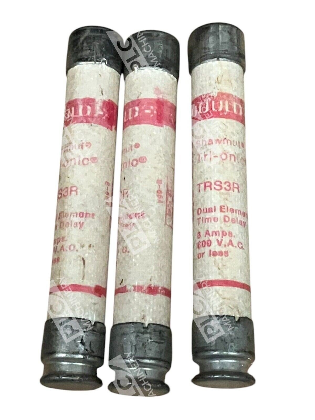Gould Shawmut Tri-Onic TRS3R 3A 600VAC Fuse TRS3R (lot of 3)