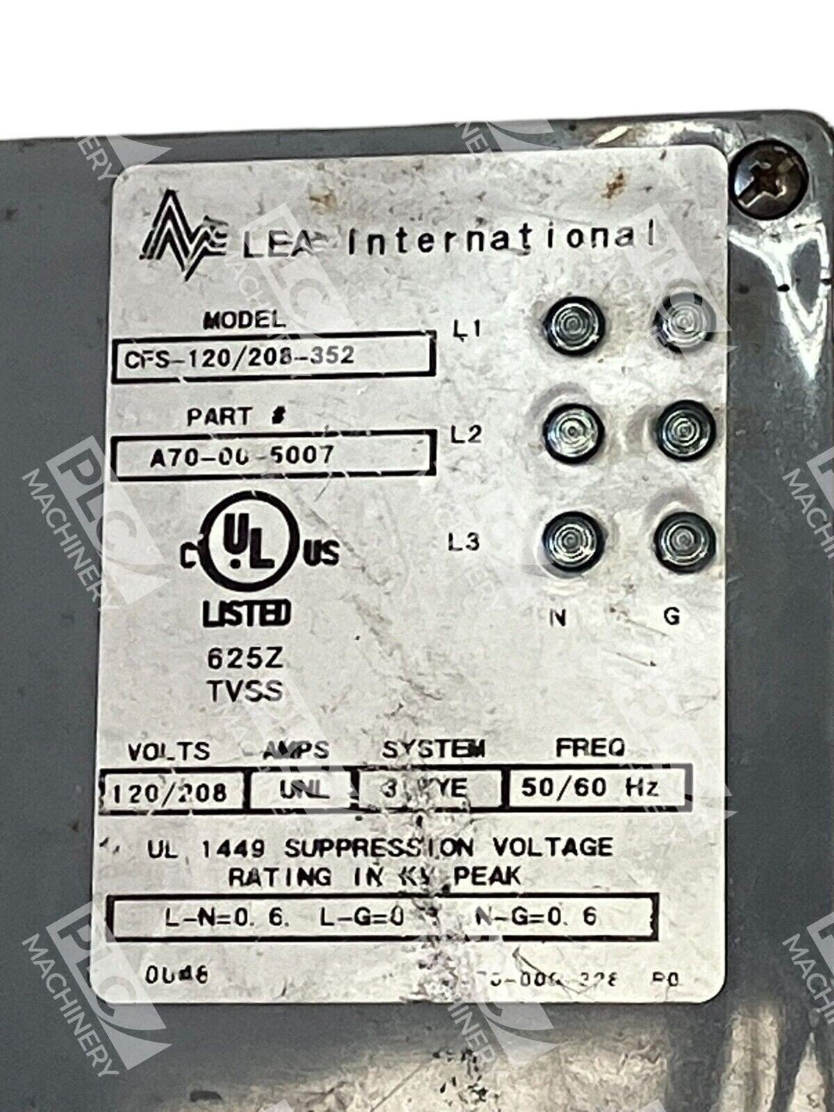 LEA International A70-00-5007 Surge Protector CFS-120/208-352 - Image 2
