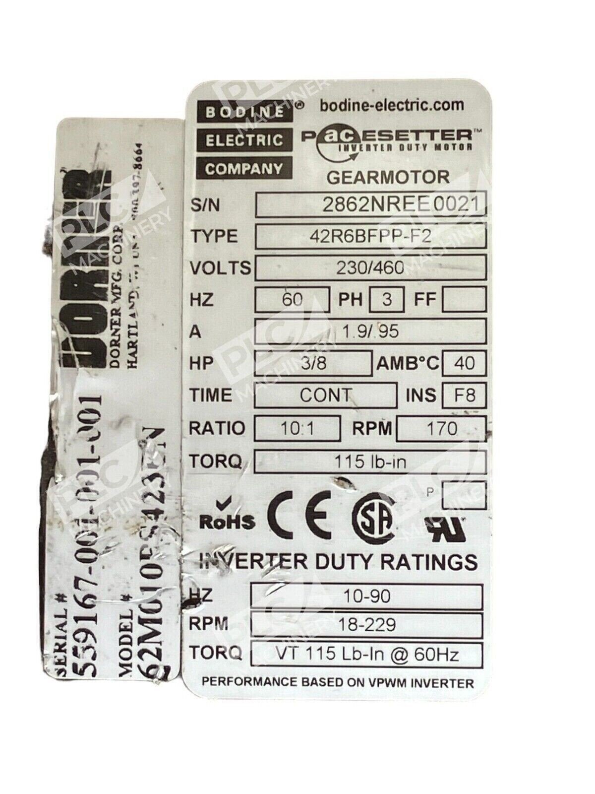 Bodine Electric 42R6BFPP-F2 Servo Motor - Image 2