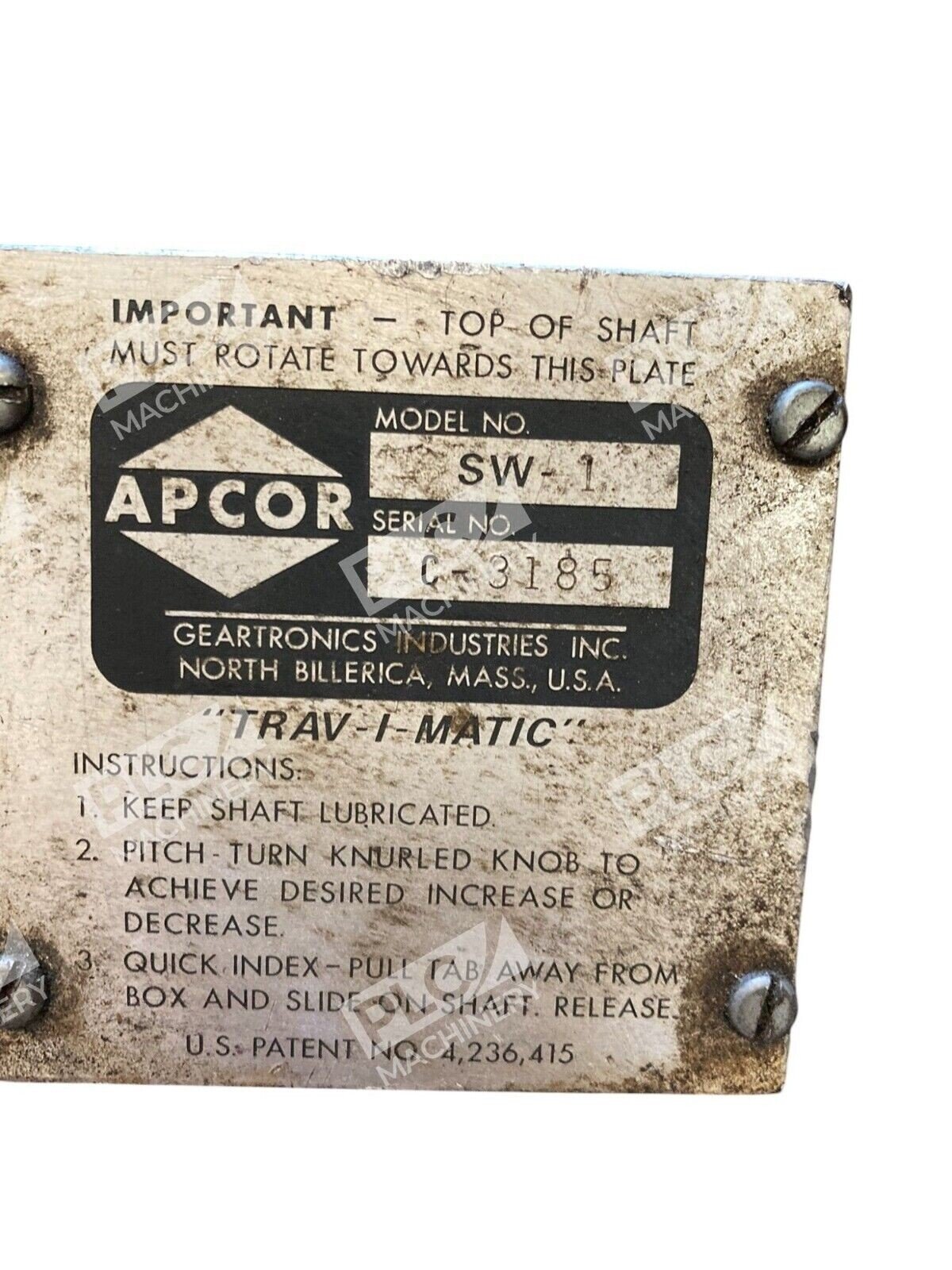 Apcor Geartronics Linear Actuator Traversing System Trav-I-Matic SW-1 - Image 2