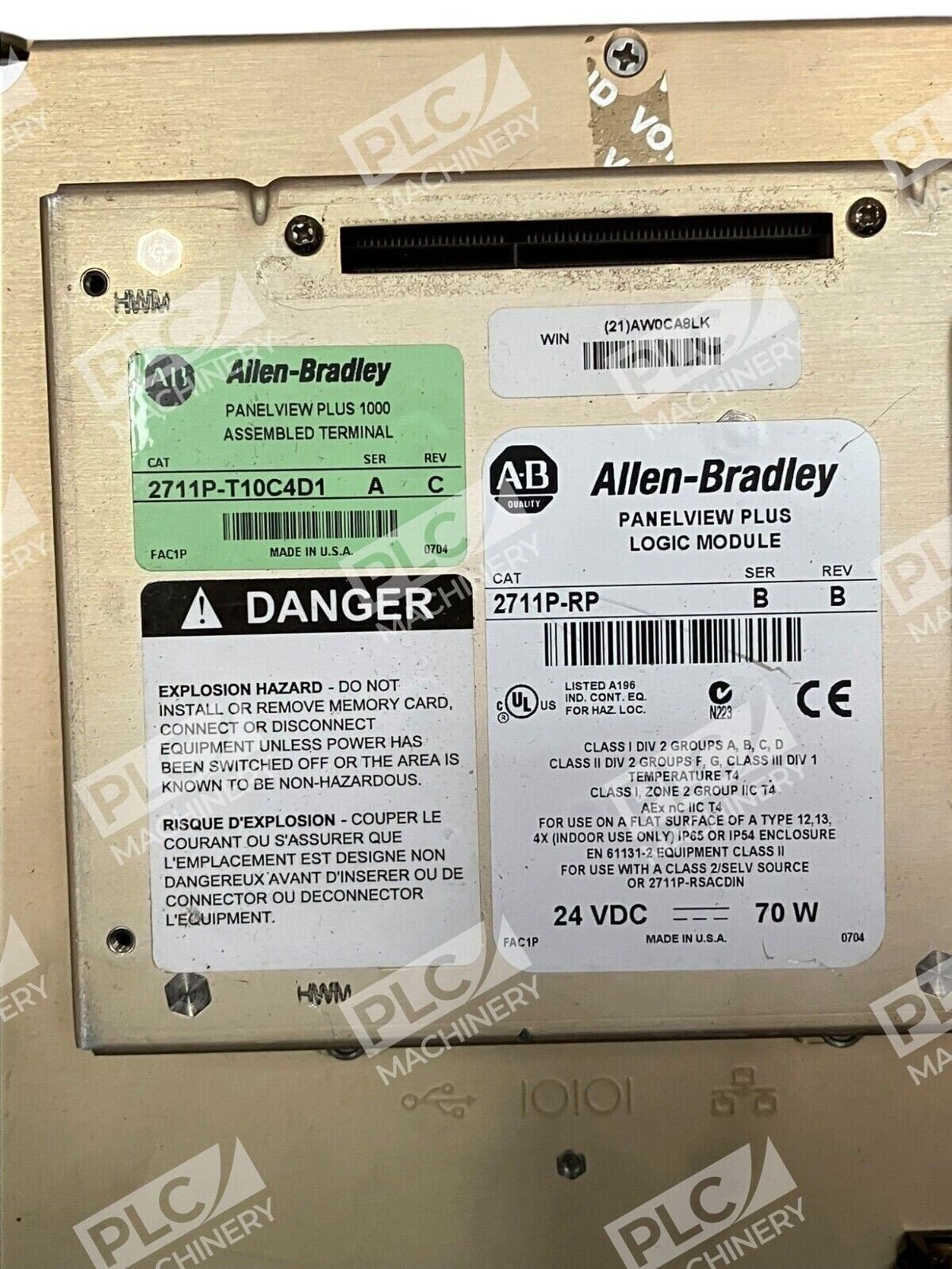 Allen Bradley Panelview Plus 1000 Assembled Terminal 2711P-T10C4D1 /A - Image 2