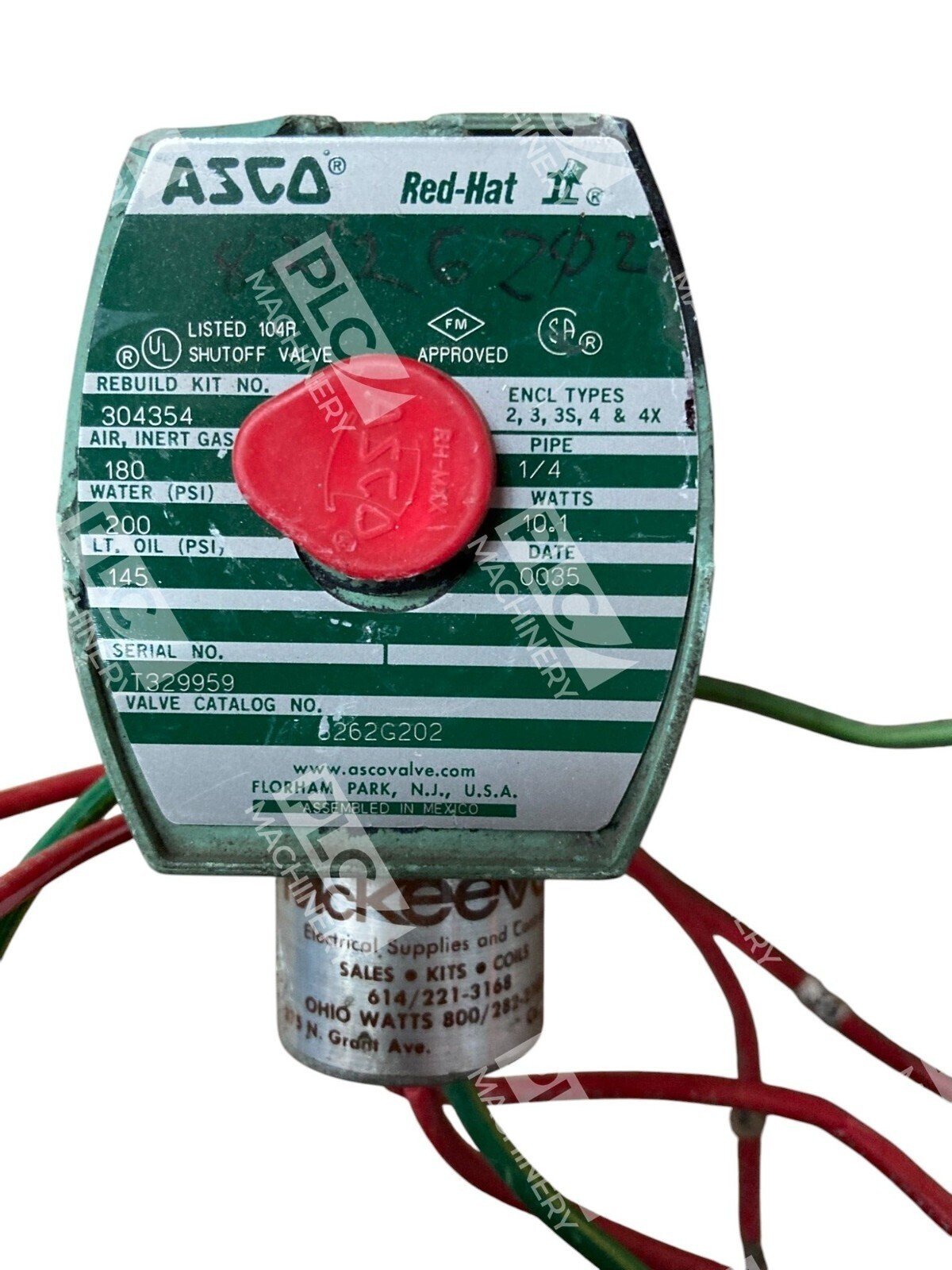 ASCO Red-Hat II 304354 10.1W Solenoid Shutoff Valve 8262G202 - Image 2