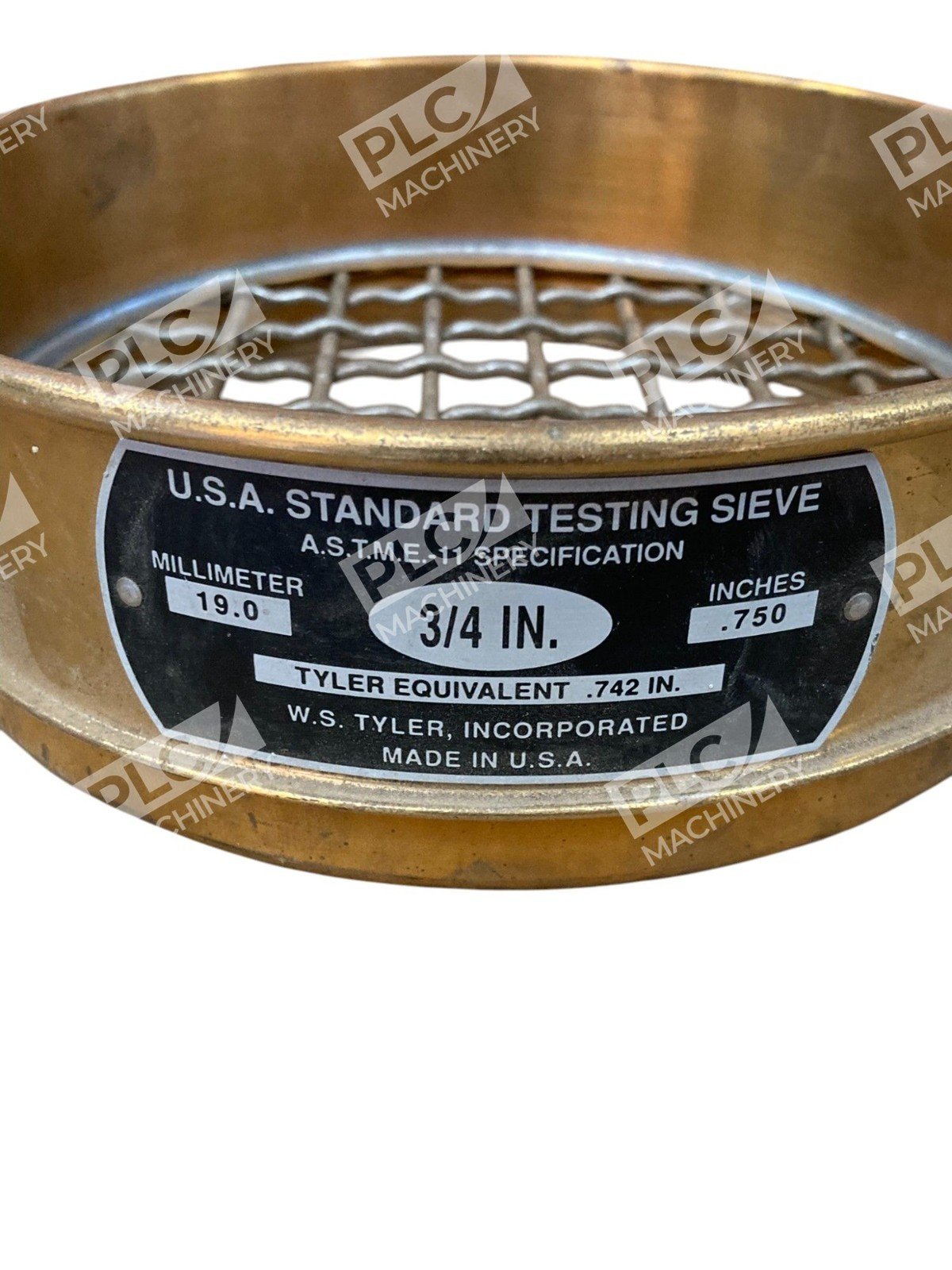 WS Tyler ASTME-11 USA Standard Testing Sieve 3/4"