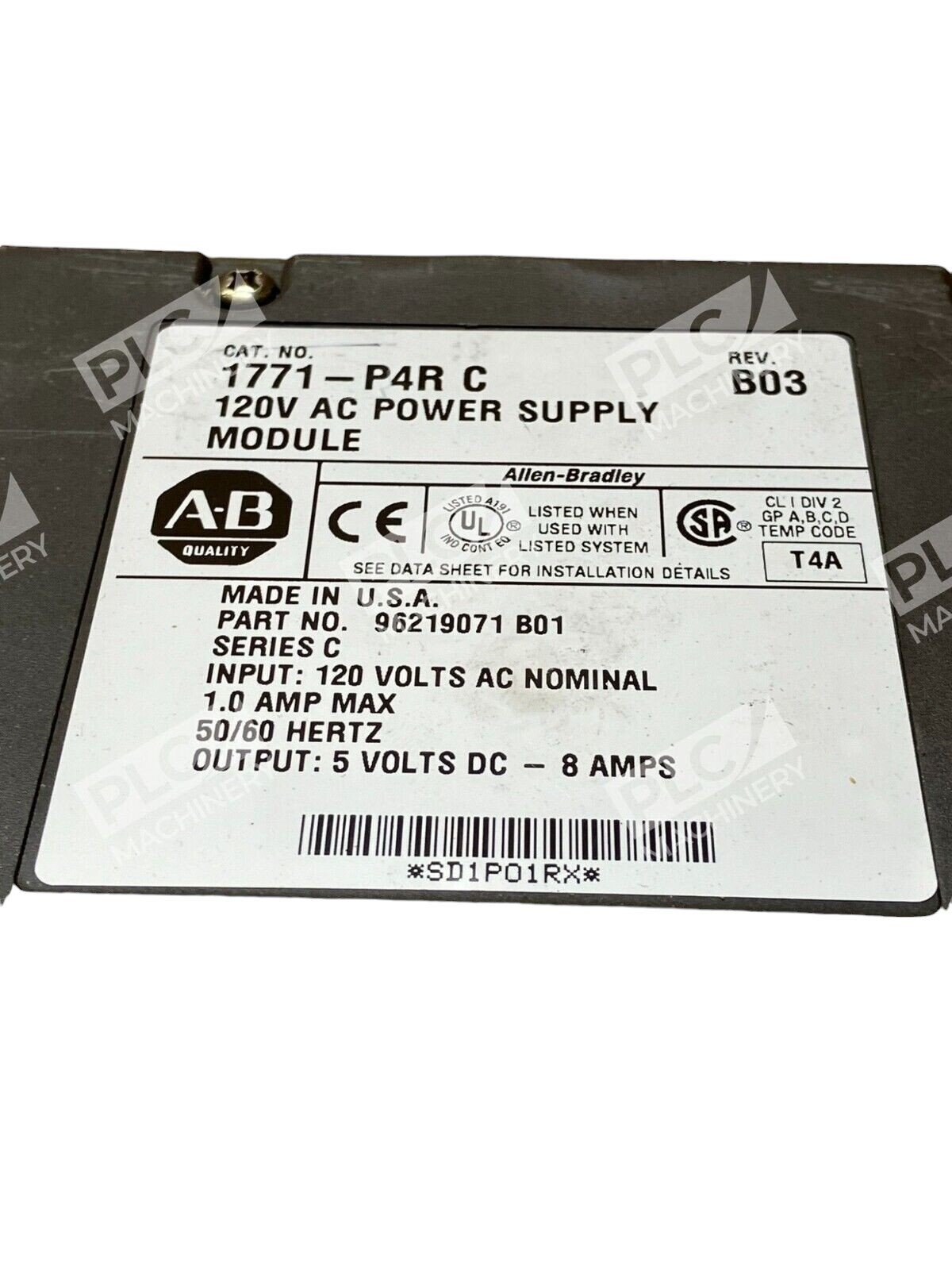 Allen Bradley 1771-P4R /C 120V AC Power Supply Module - Image 2