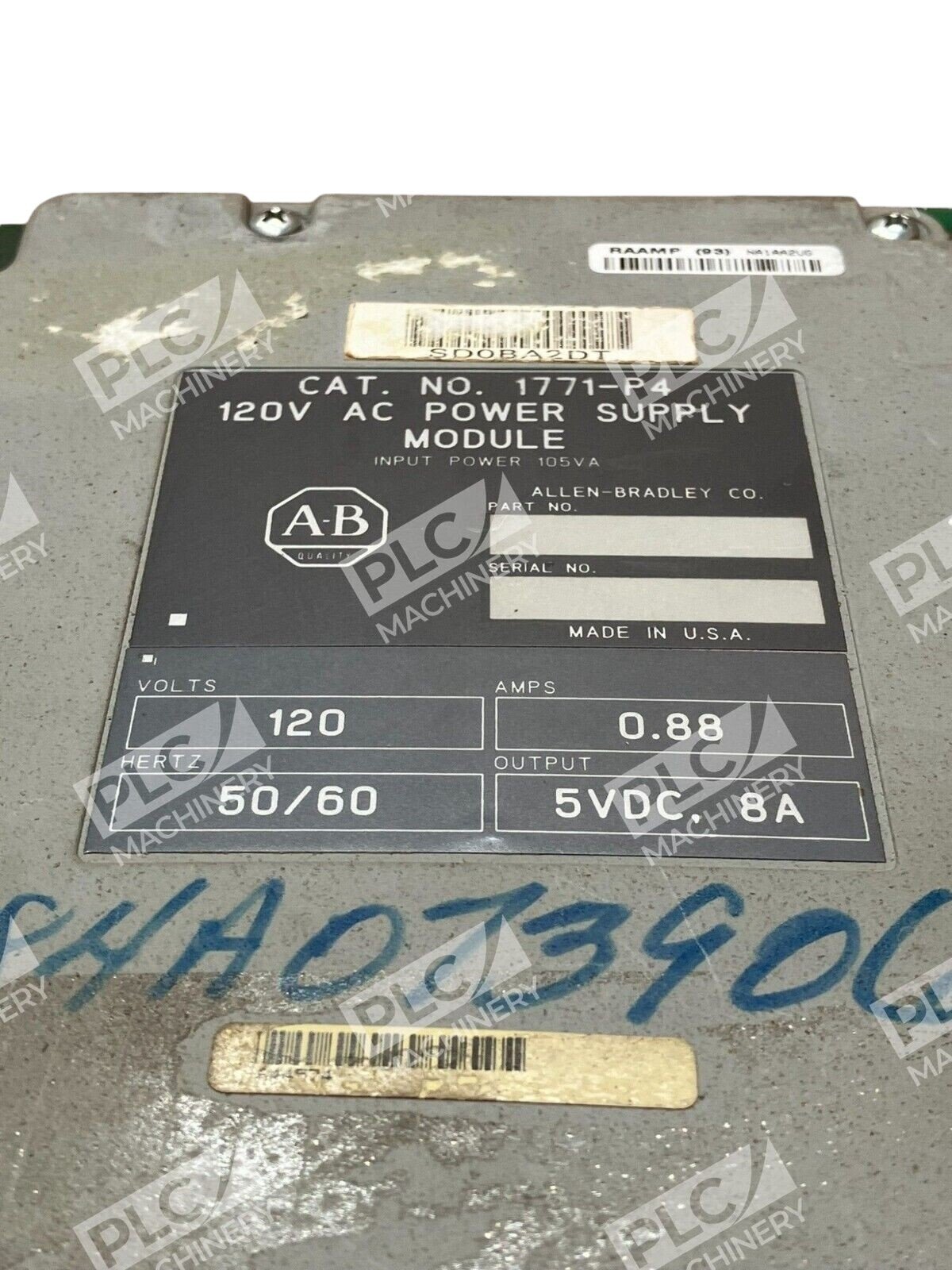 Allen Bradley 1771-P4 120V AC Power Supply Module - Image 2