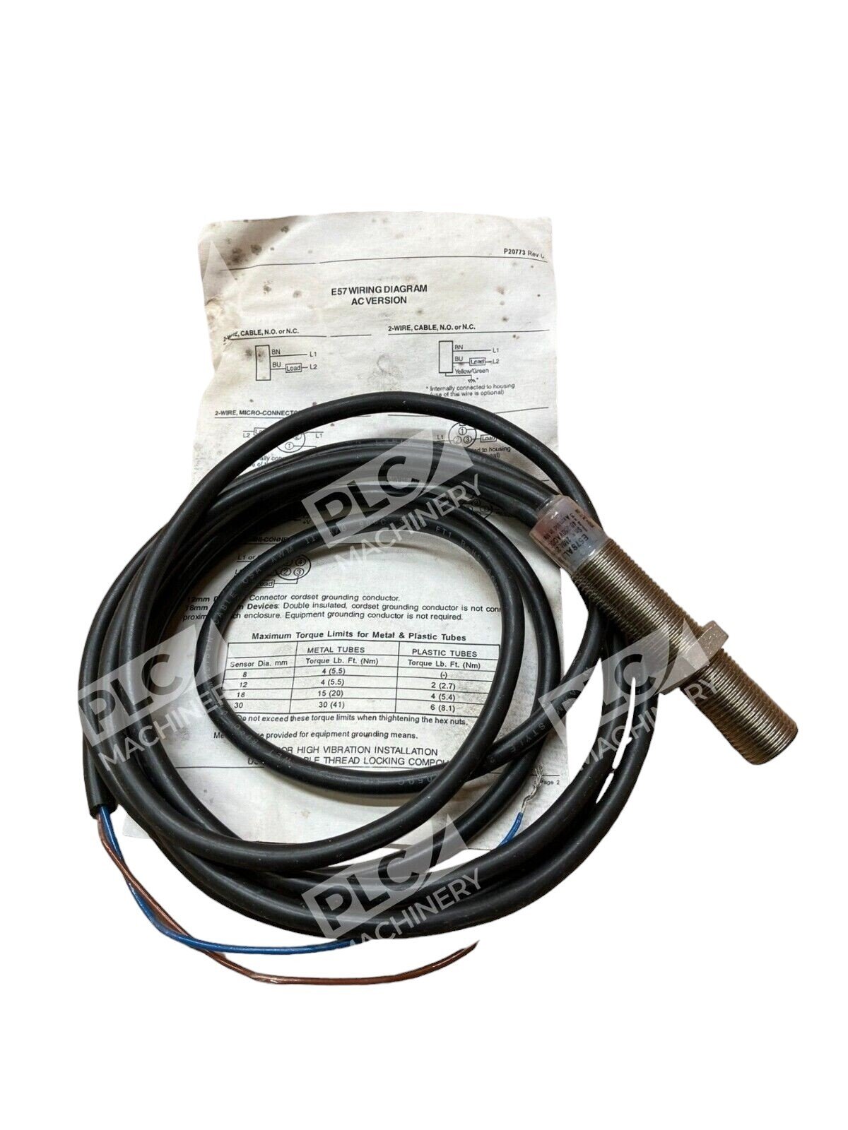 Cutler Hammer E57SAL12A2 12mm Tubular Inductive Proximity Sensor - Image 2