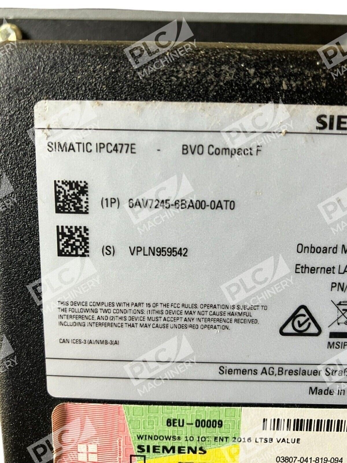 Siemens Simatic HMI IPC477E BVO Compact F 6AV7245-6BA00-0AT0 - Image 4