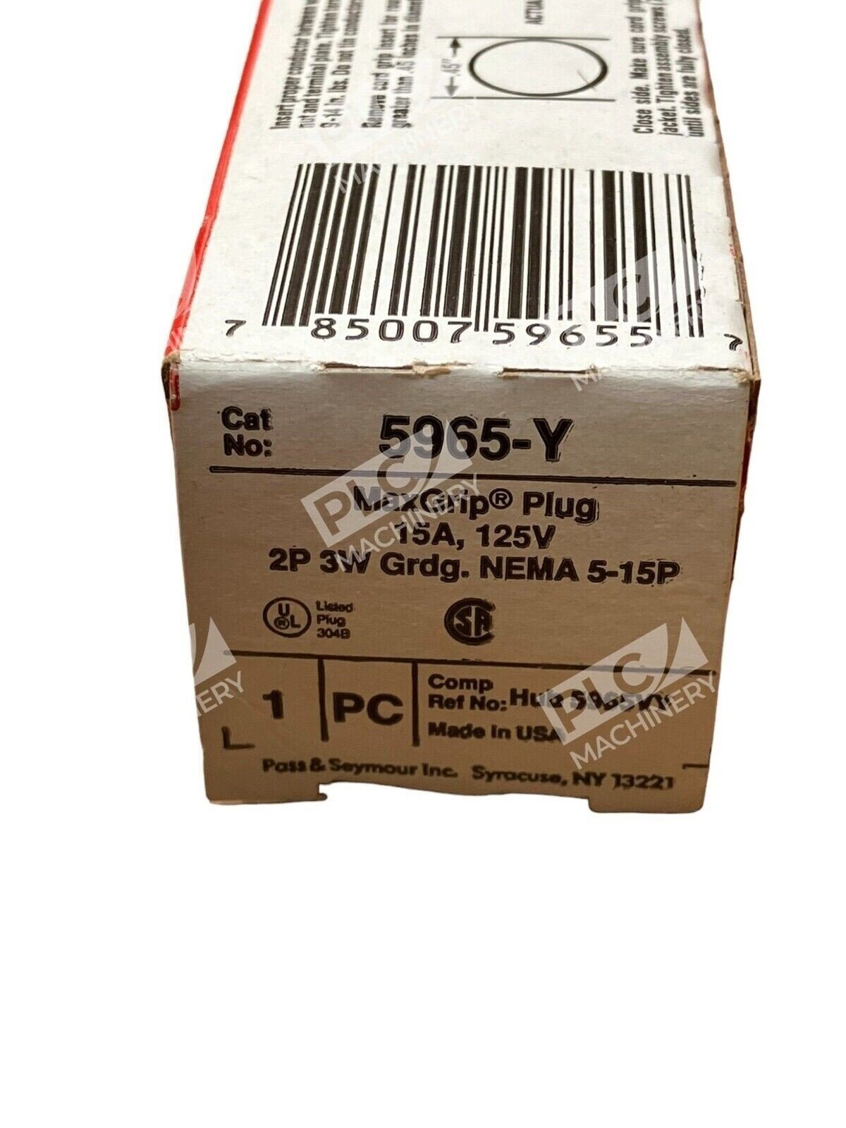 Pass & Seymour 5965-Y MaxGrip Plug Legrand