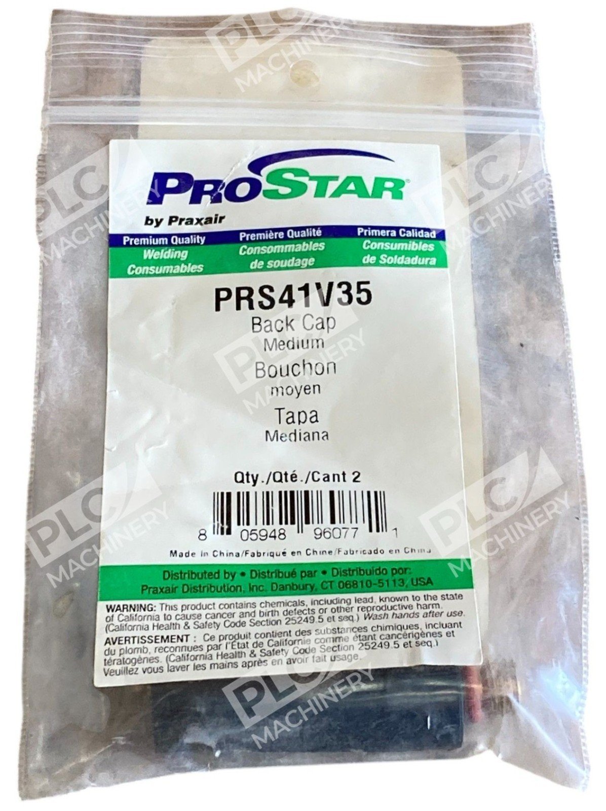 Praxair ProStar 41V35 Medium Black Cap PRS41V35 (Bag of 3)