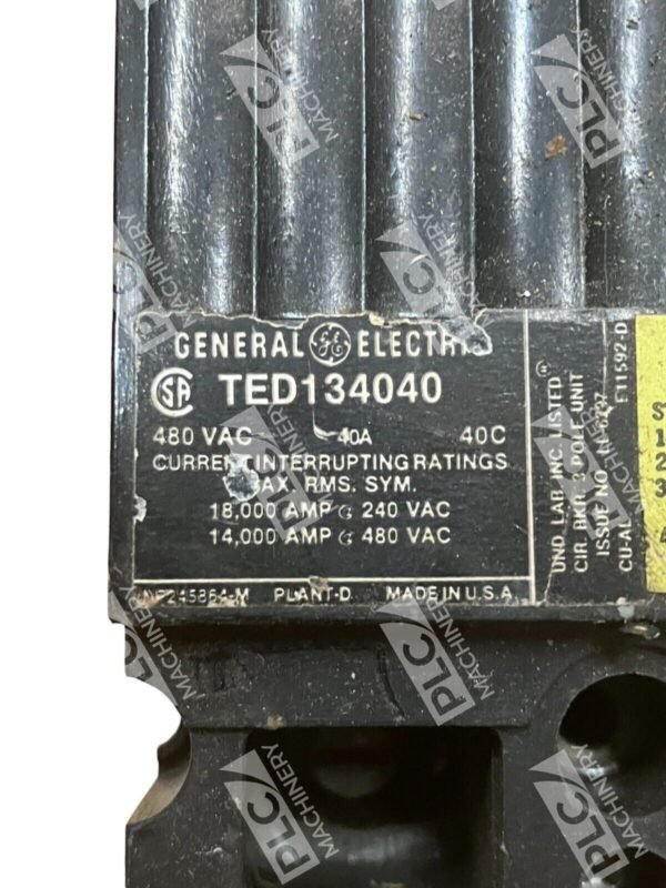 General Electric TED134040 Circuit Breaker 40A 480VAC - Image 2