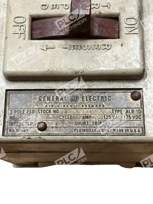 General Electric TN231200 Air Circuit Breaker 200A 60Hz 125VAC HF5925-620-5858 - Image 2