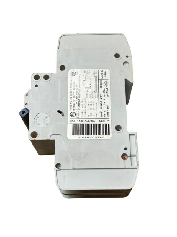 Allen Bradley 1489-A2D060 /A 2 Pole Circuit Breaker 6A - Image 3