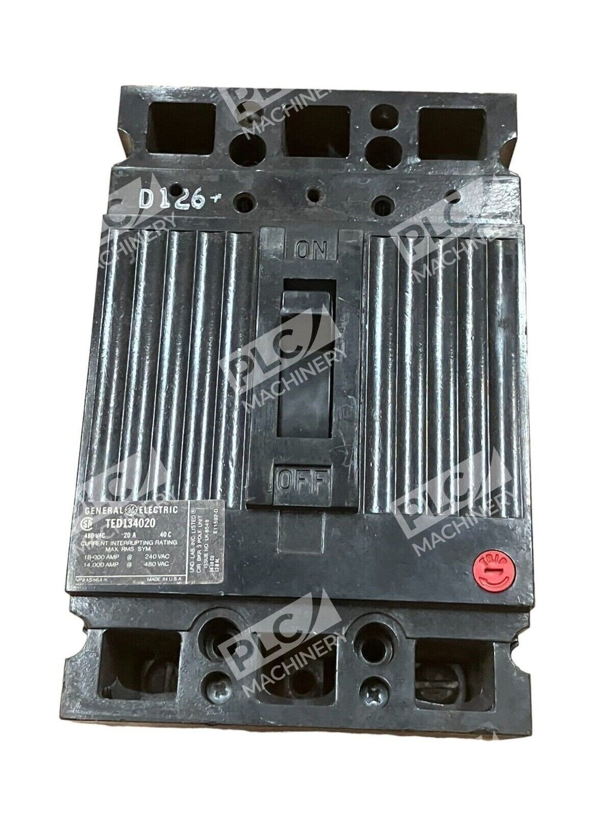 General Electric TED134020 Circuit Breaker 20A 480VAC