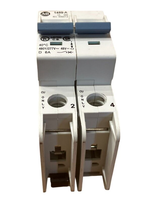 Allen Bradley 1489-A2D060 /A 2 Pole Circuit Breaker 6A - Image 4