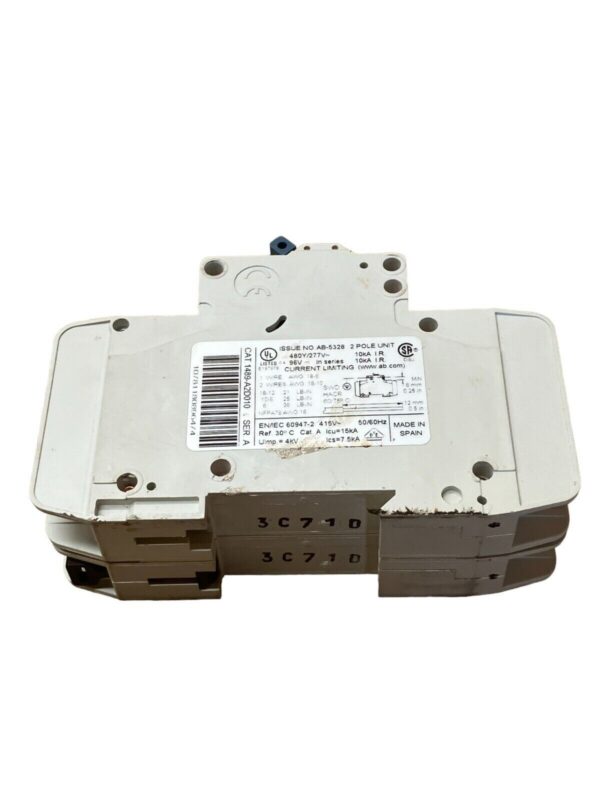Allen Bradley 1489-A2D010 /A 2 Pole Circuit Breaker 1A - Image 2