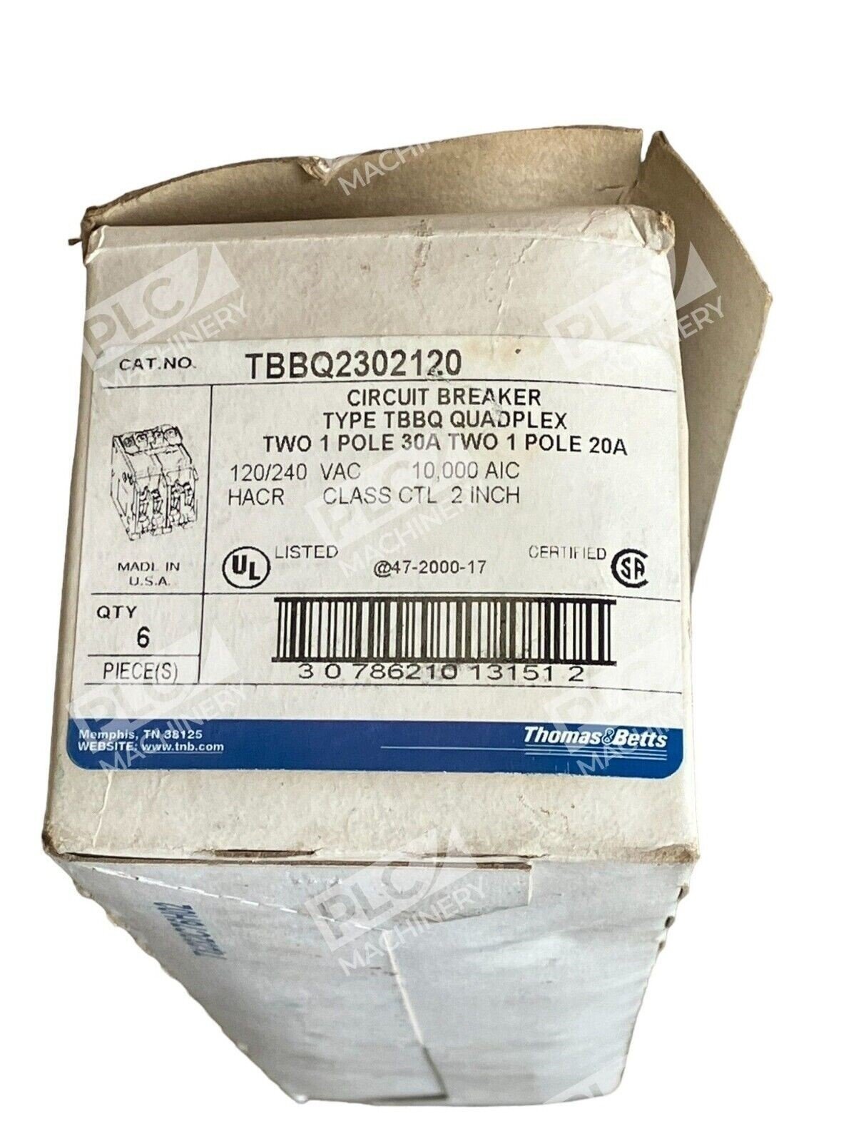 Thomas&Betts TBBQ2302120 30A 2 Pole (Box of 6)
