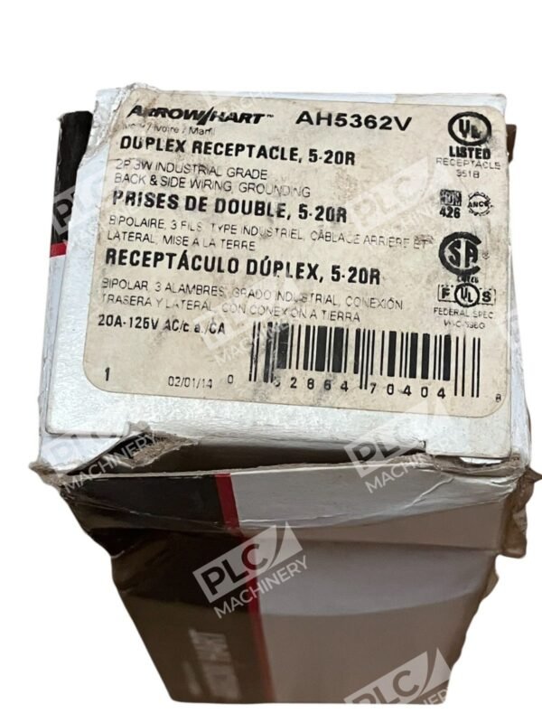 Cooper Arrow/Hart 2P 3W 5-20R Duplex Receptacle AH5362V - Image 2