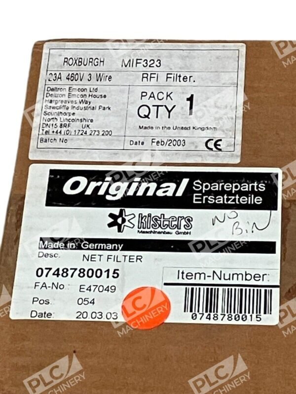 Roxburgh 23A 460V 3 Wire RFI Filter MIF323 - Image 2