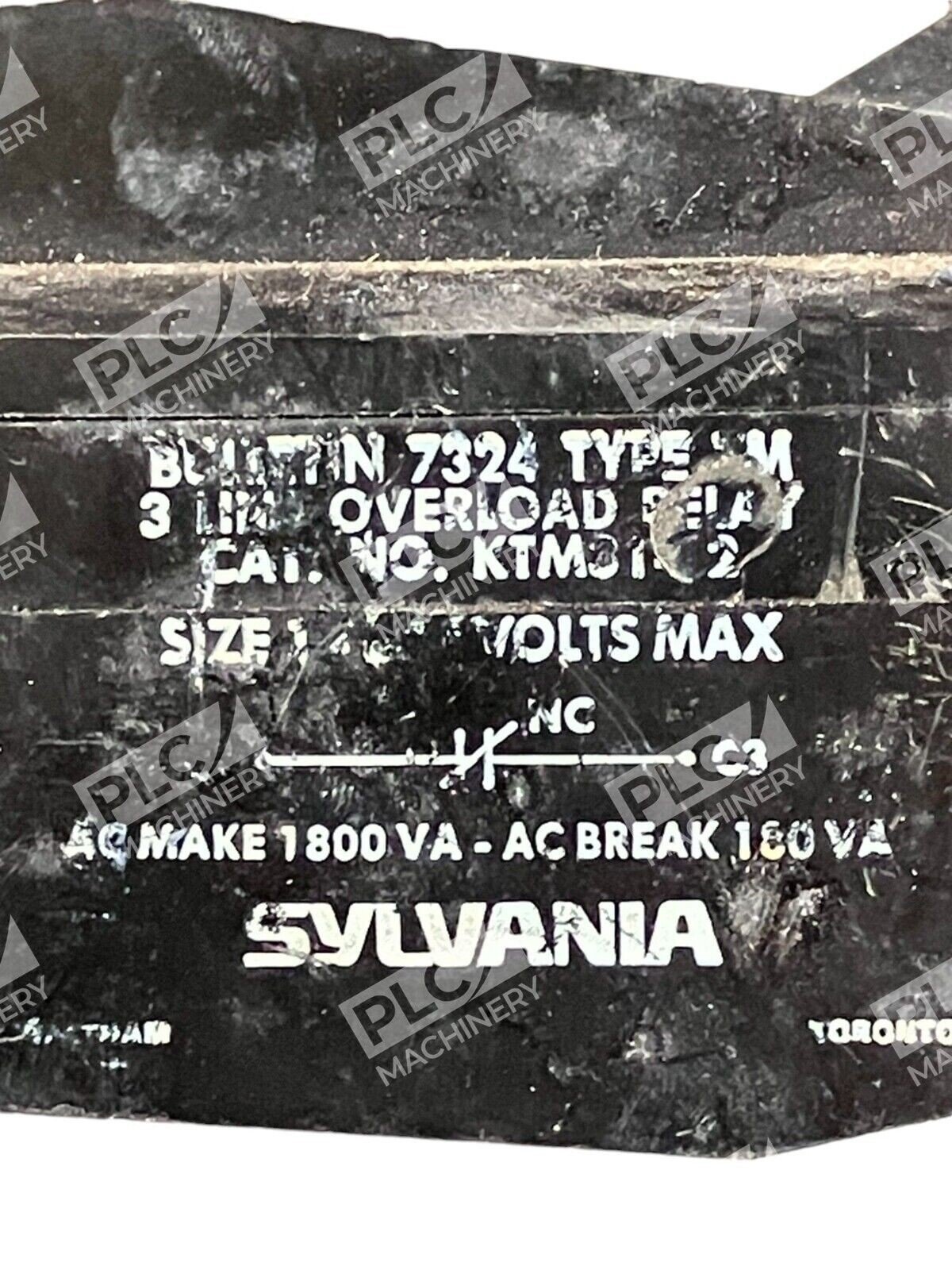 Sylvania Bulletin 7324 Type TM 3 Line Overload Relay KTM31-12 - Image 2