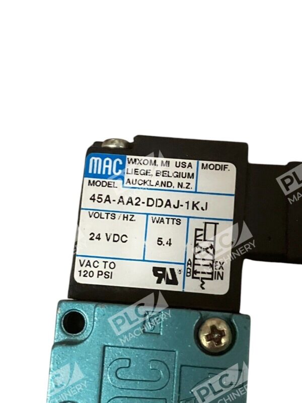 MAC Solenoid Valve 45A-AA2-DDAJ-1KJ w/ Peters Indu-Produkt Connector GIC3YD - Image 2