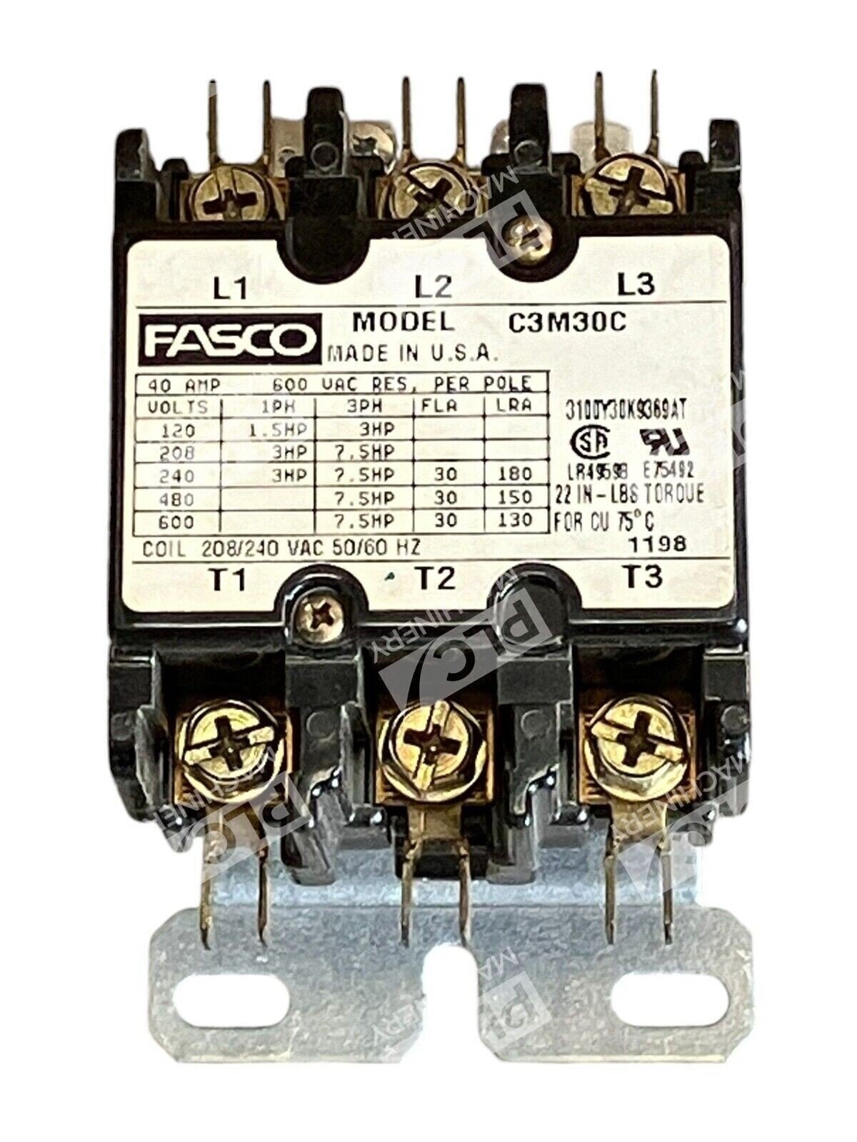 Fasco 40A 600VAC 3100Y30K9369AT C3M30C