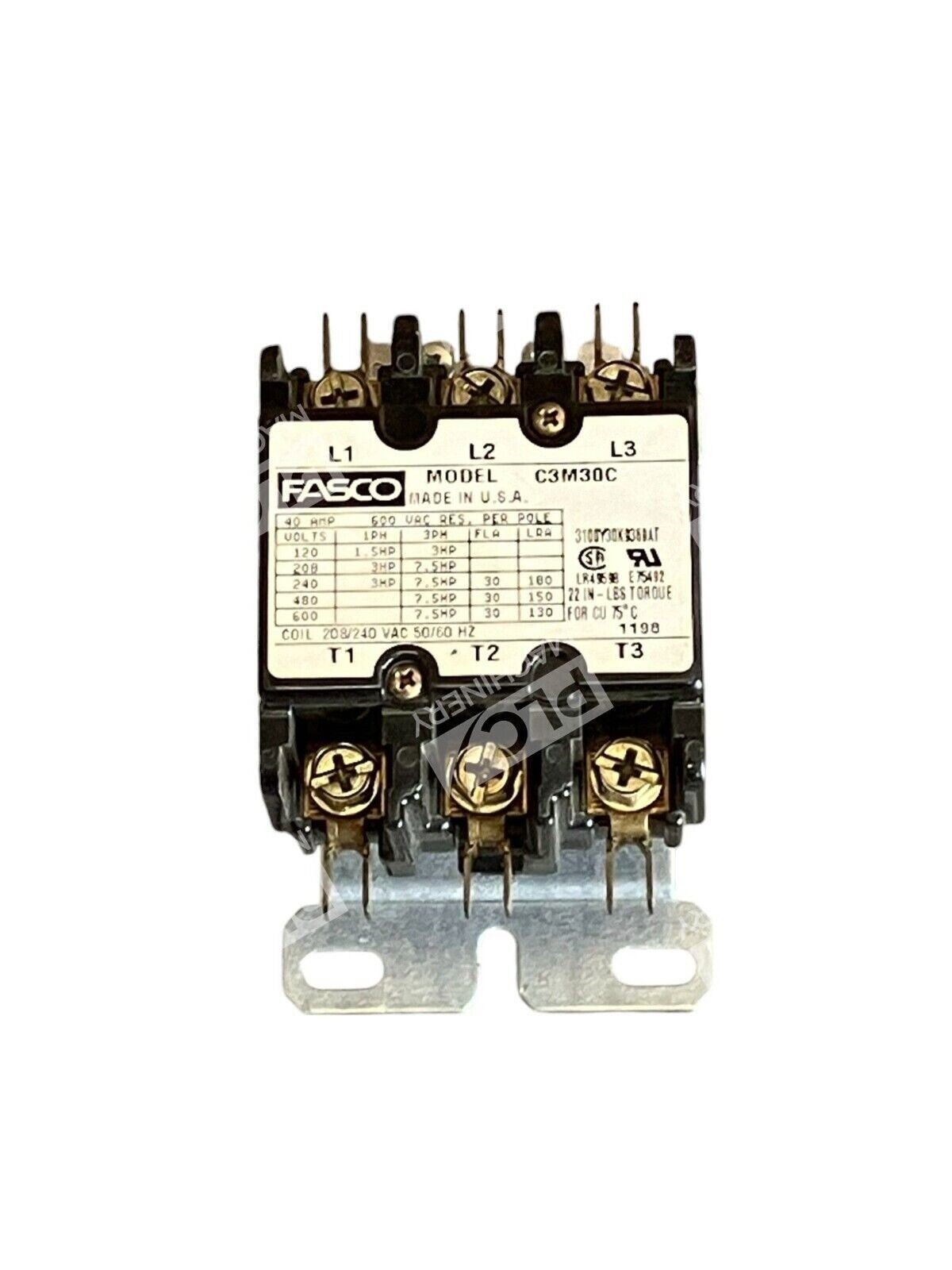 Fasco 40A 600VAC 3100Y30K9369AT C3M30C - Image 4