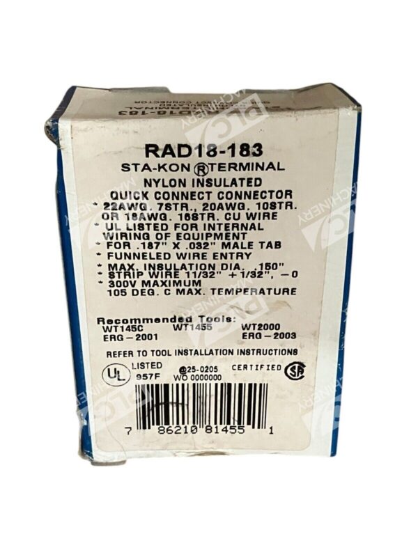 Thomas Betts Sta-Kon Nylon Insulated Terminal RAD18-183 (Box of 100) - Image 2