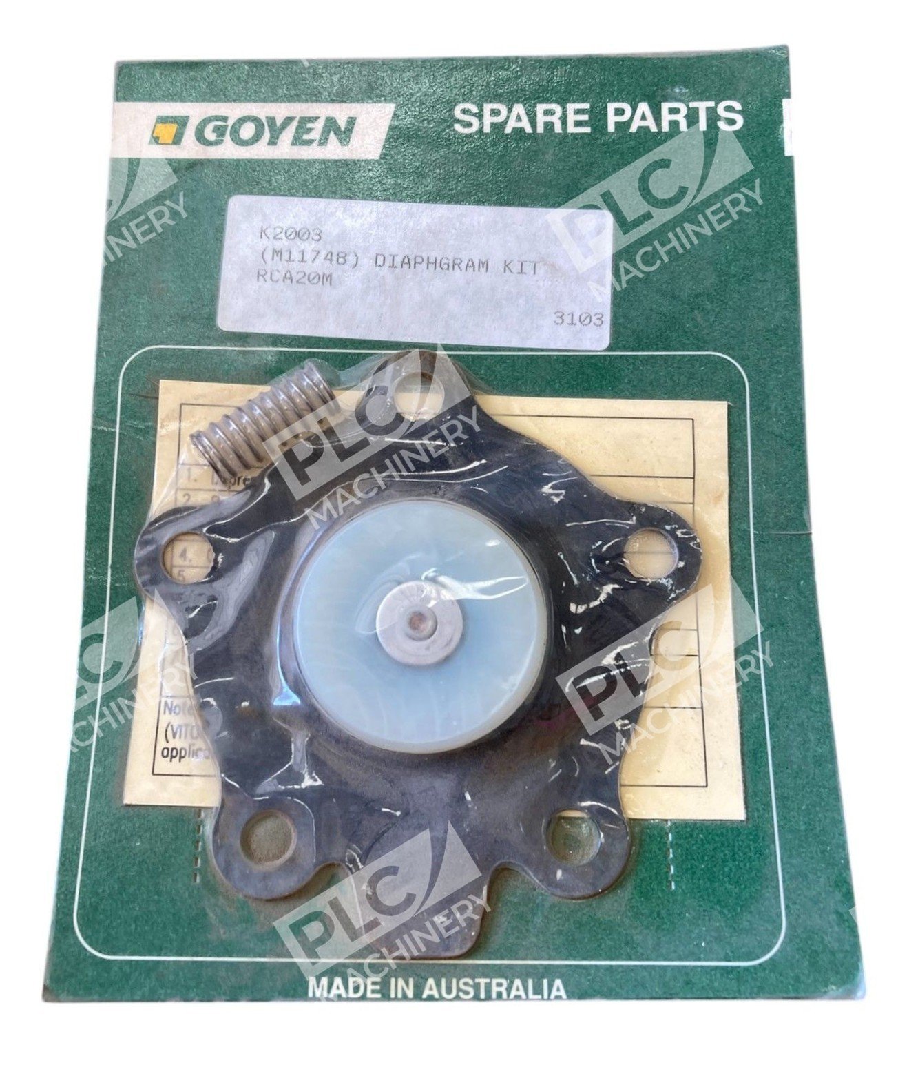 Goyen Spare Parts RCA20M M11748 Diaphragm Kit K2003