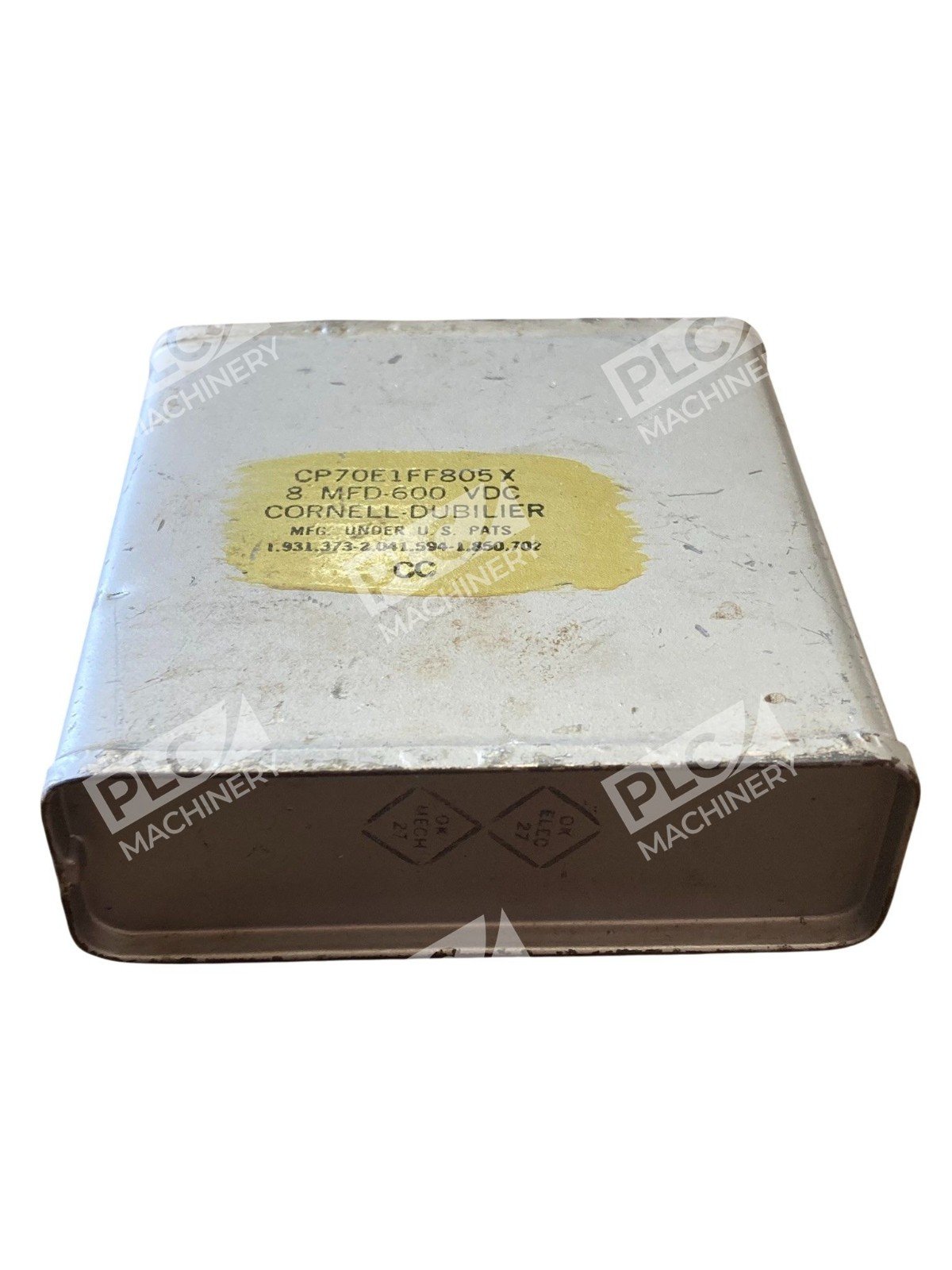 Cornell Dubilier CP70E1FF805X Capacitor 8uF 600VDC Metal Can High Voltage - Image 2