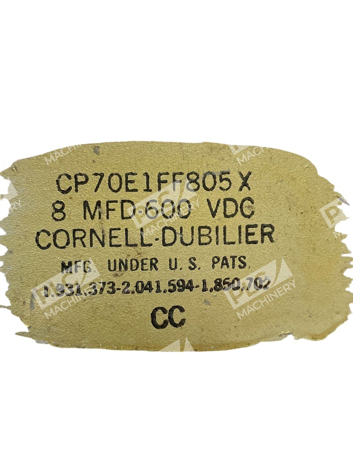 Cornell Dubilier CP70E1FF805X Capacitor 8uF 600VDC Metal Can High Voltage - Image 8