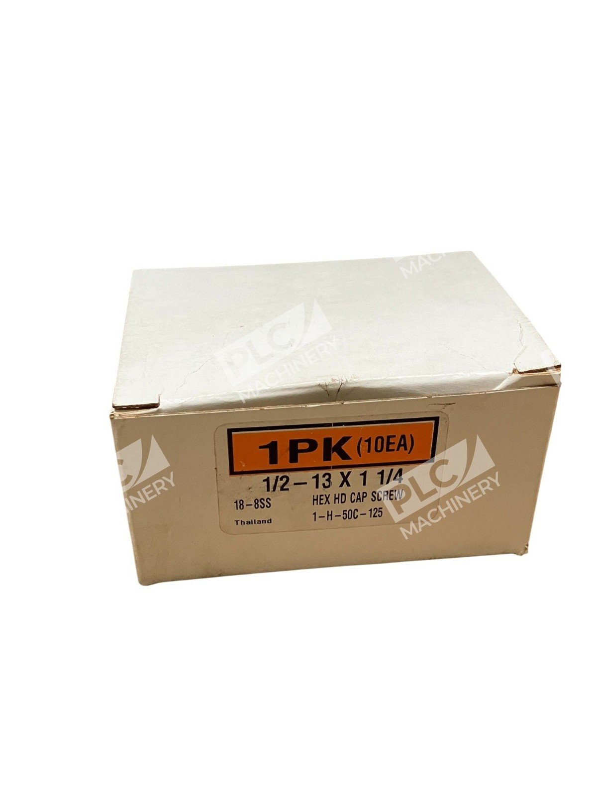 18-8 SS Hex Head Cap Screw 1/2-13 x 1-1/4 UNC S30400 / 1-H-50C-125 One Box of 10