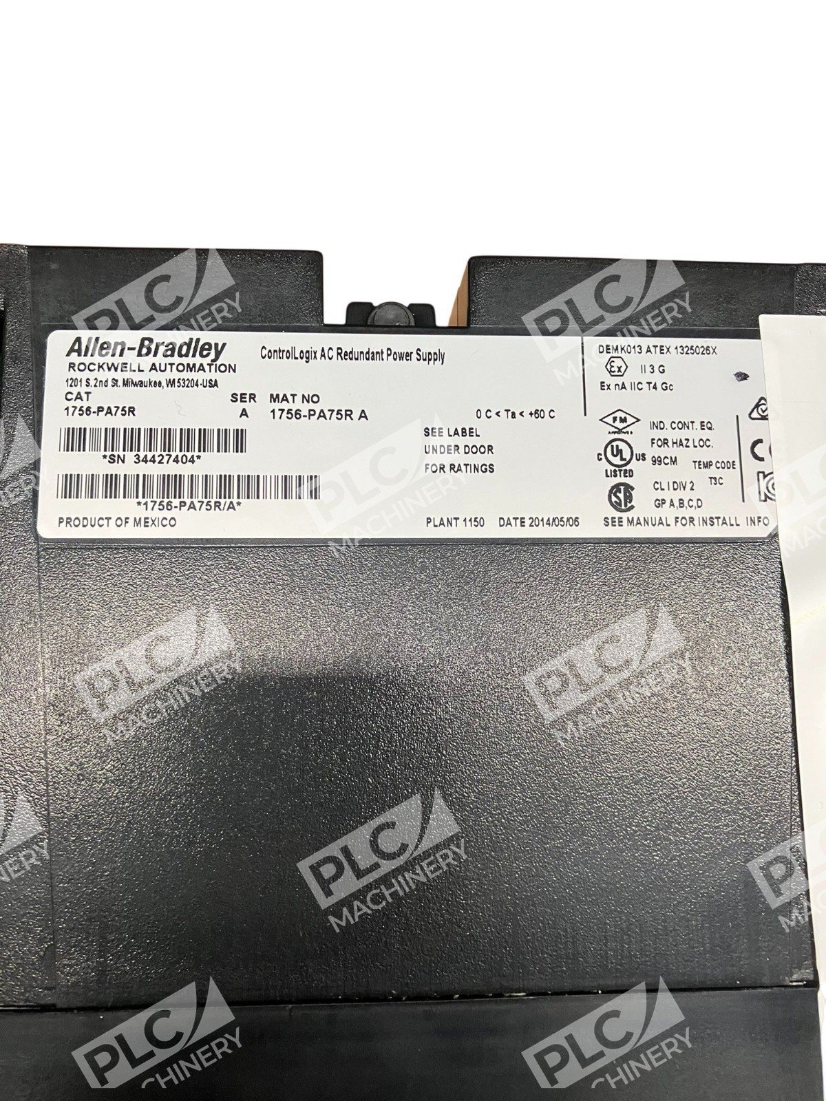 Allen-Bradley 1756-PA75R ControlLogix AC Redundant Power Supply 75W - Image 4