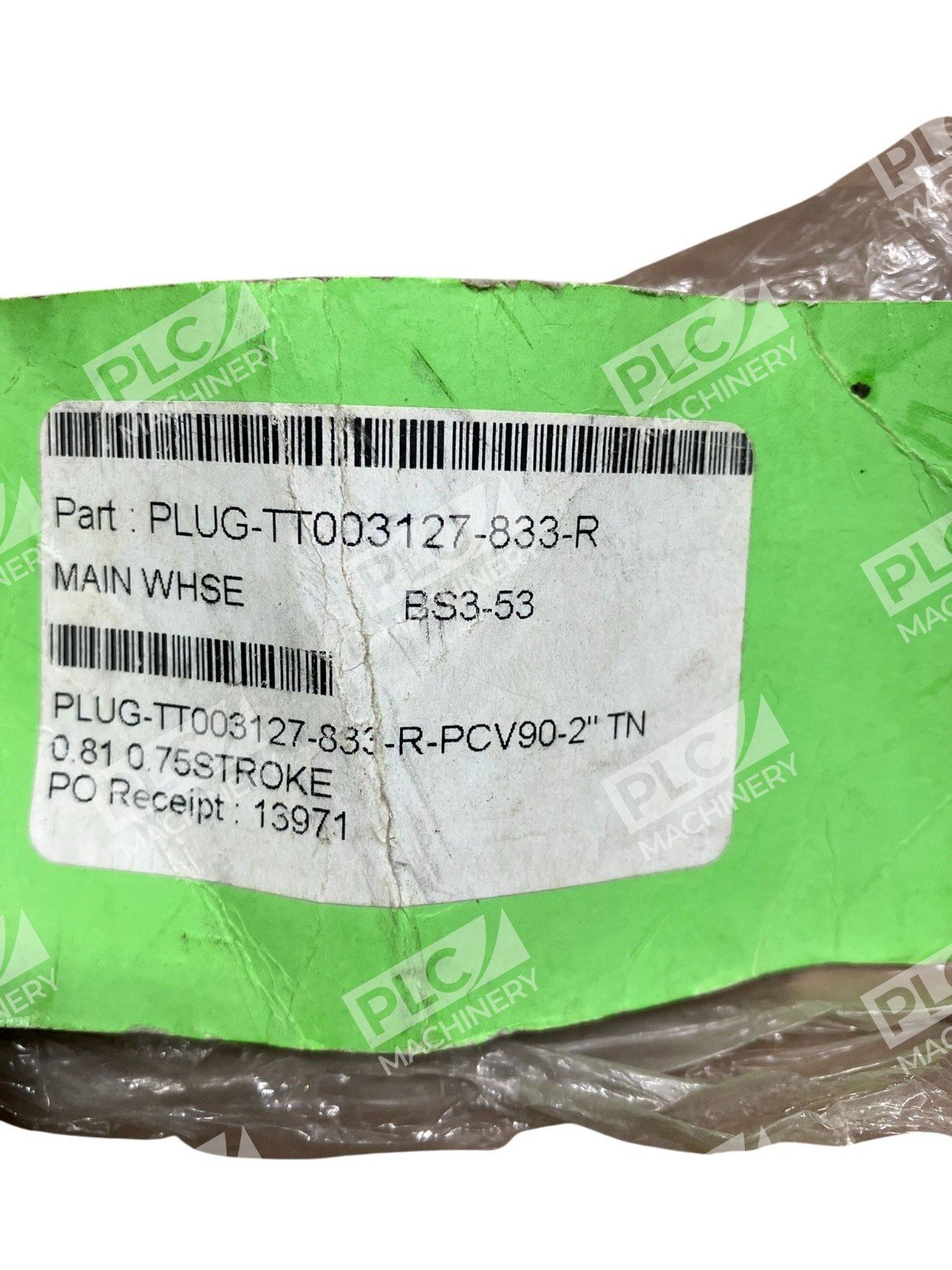 TT003127-833-R Industrial Plug PCV90-2" TN 0.81 0.75 Stroke - Image 4