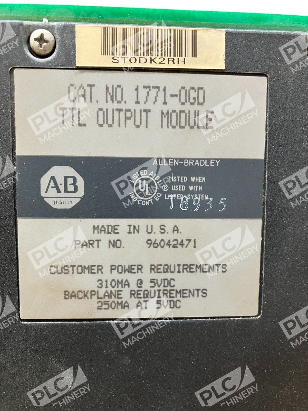 Allen Bradley AB 96042471 TTL Output Module 1771-OGD - Image 3
