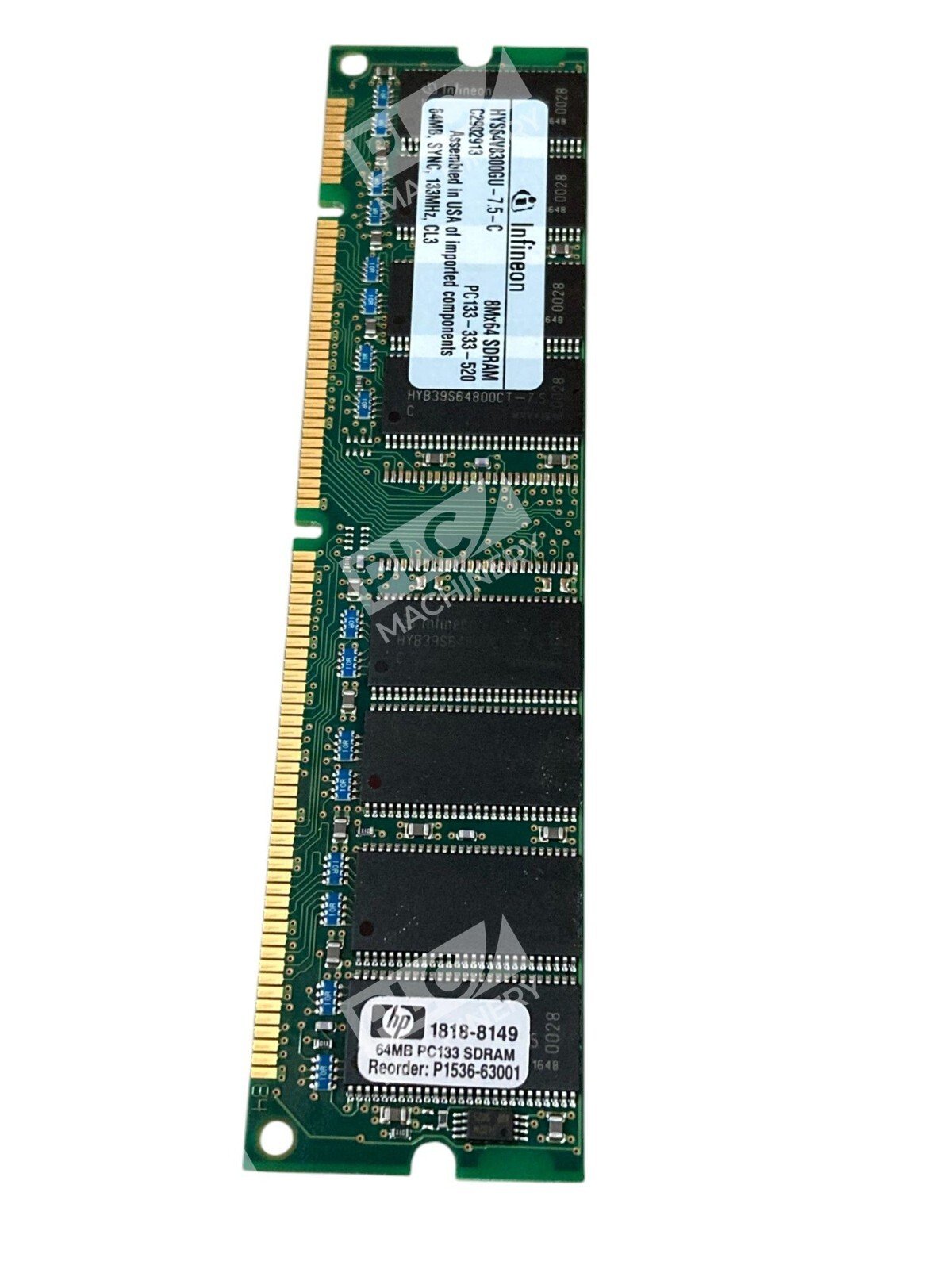 HP Hewlett Packard HYS64V8300GU-7.5-C 64MB PC133 SDRAM RAM Stick 1818-8149