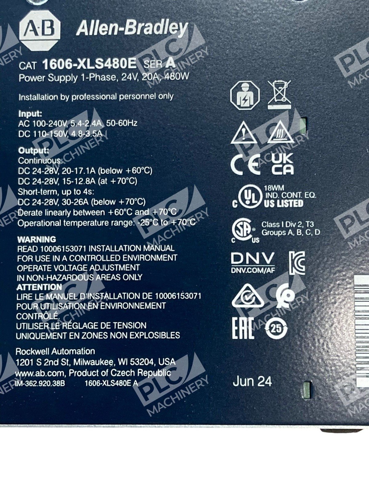 Allen Bradley AB 20A Power Supply 1606-XLS480E /A - Image 8