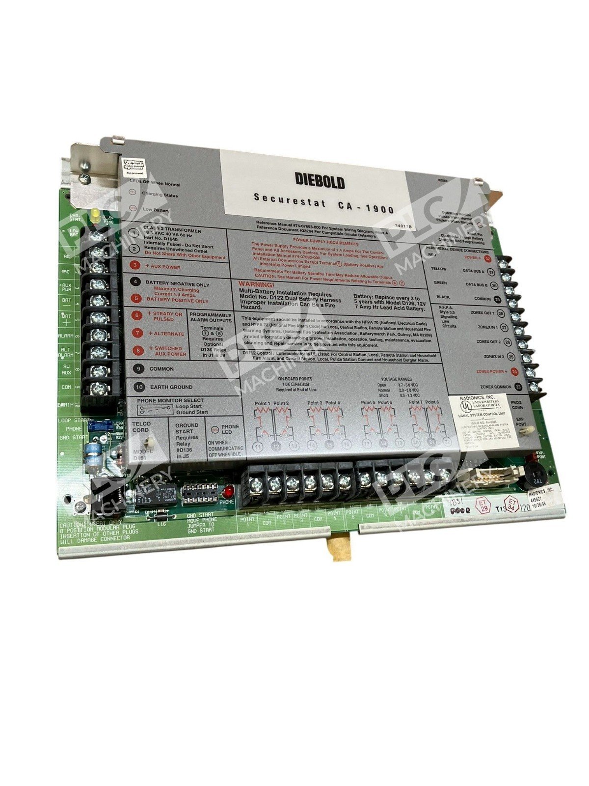 Radionics Diebold Securestat CA-1900 AH-6325 Signal System Control Unit D9112-05 - Image 4