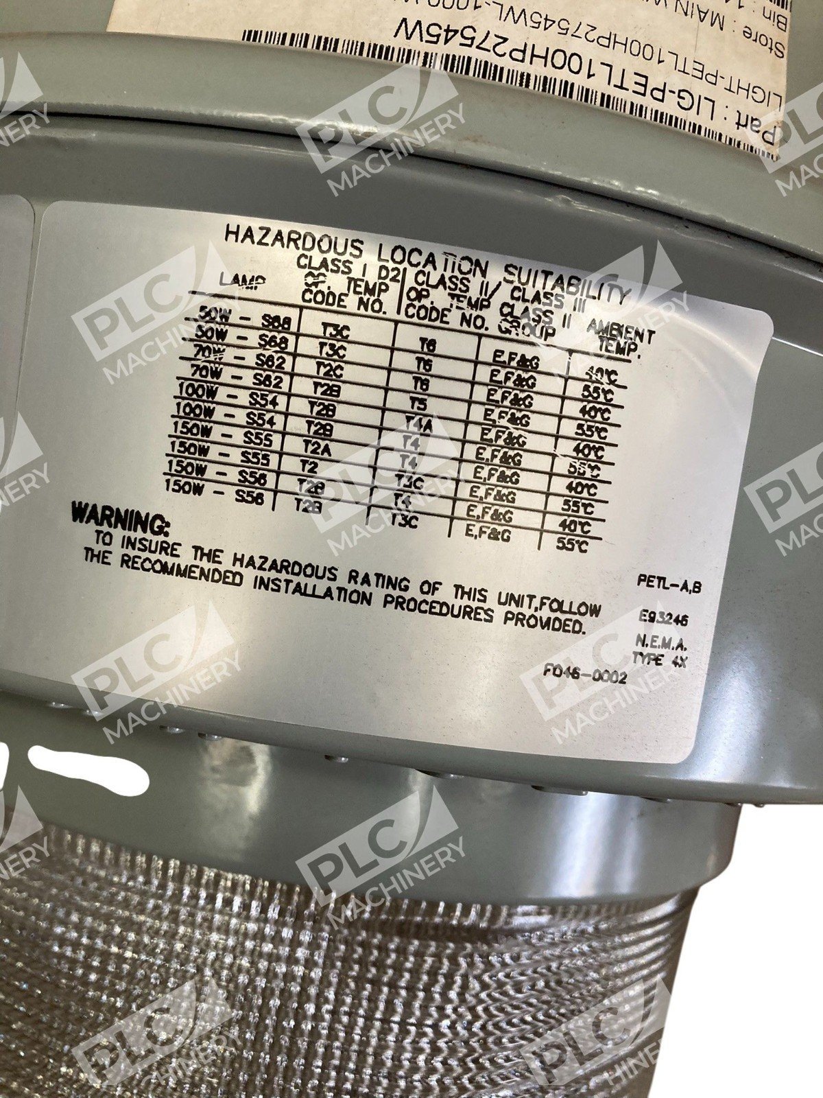 Holophane Petrolux II PETL100HP27 Hazardous Location Fixture Base 277V 100W - Image 9