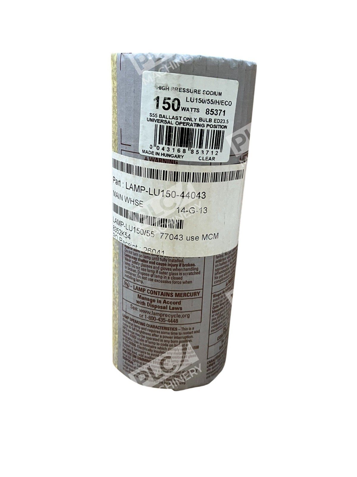 General Electric GE 150W 85371 High Pressure Sodium Lucalox Lamp LU150/55/H/ECO