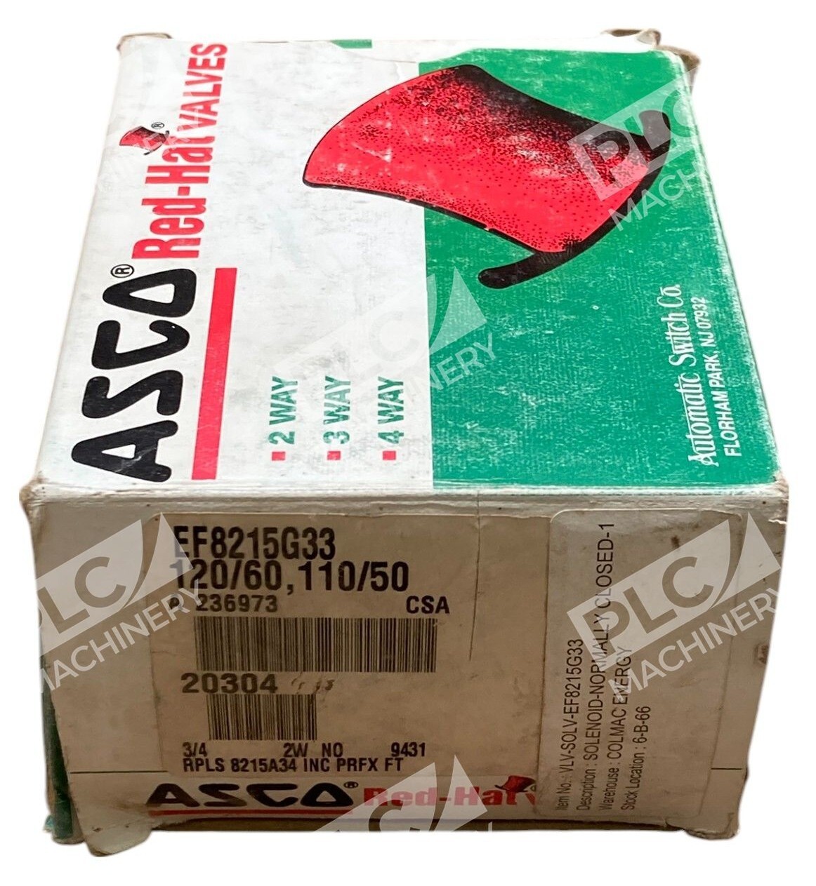 ASCO 120/60 110/50 3/4 2W Red Hat Valves EF8215G33