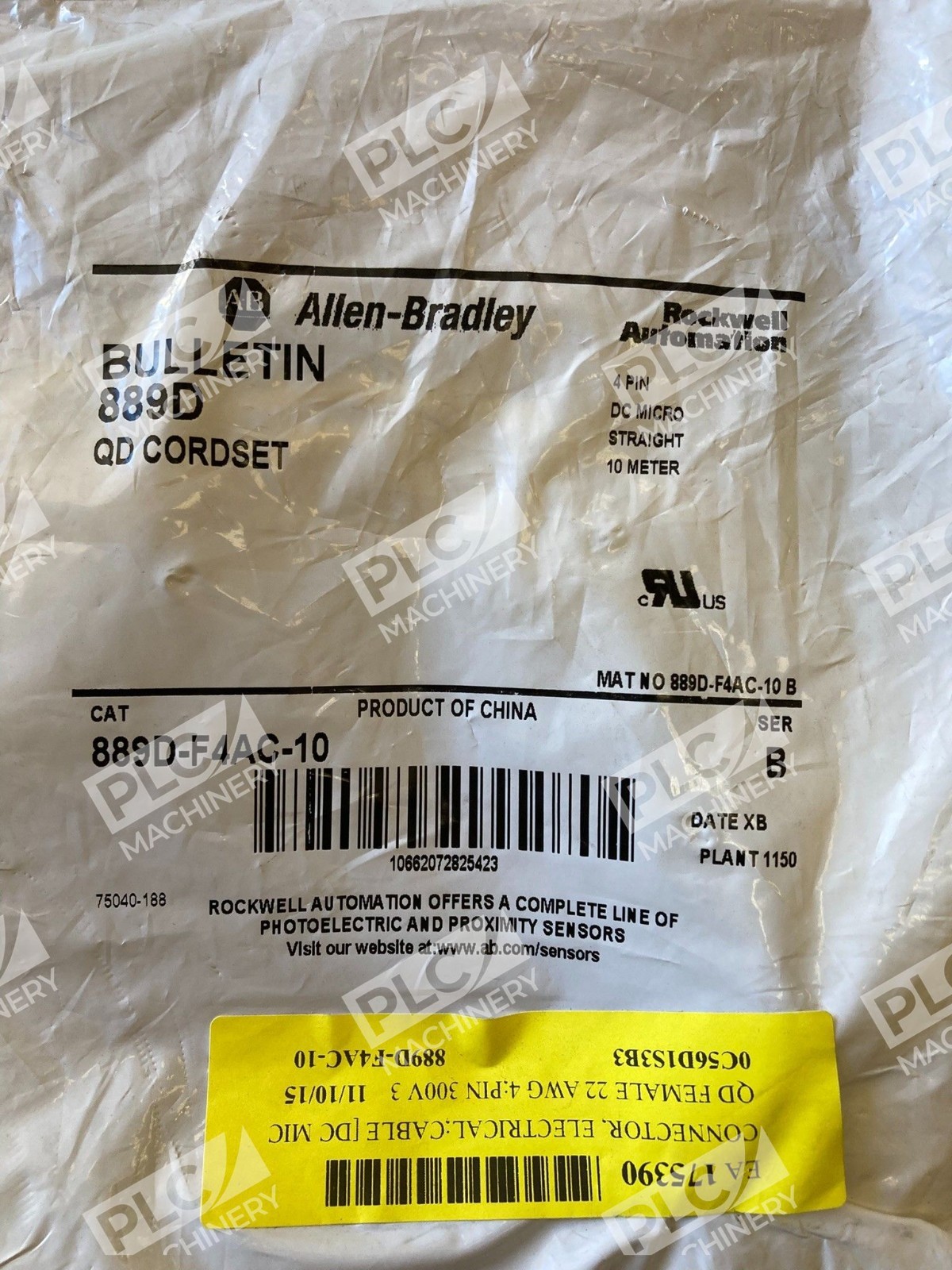 Allen Bradley AB 4 Pin DC Micro Straight 10 Meter QD Cordset 889D-F4AC-10 /B - Image 3