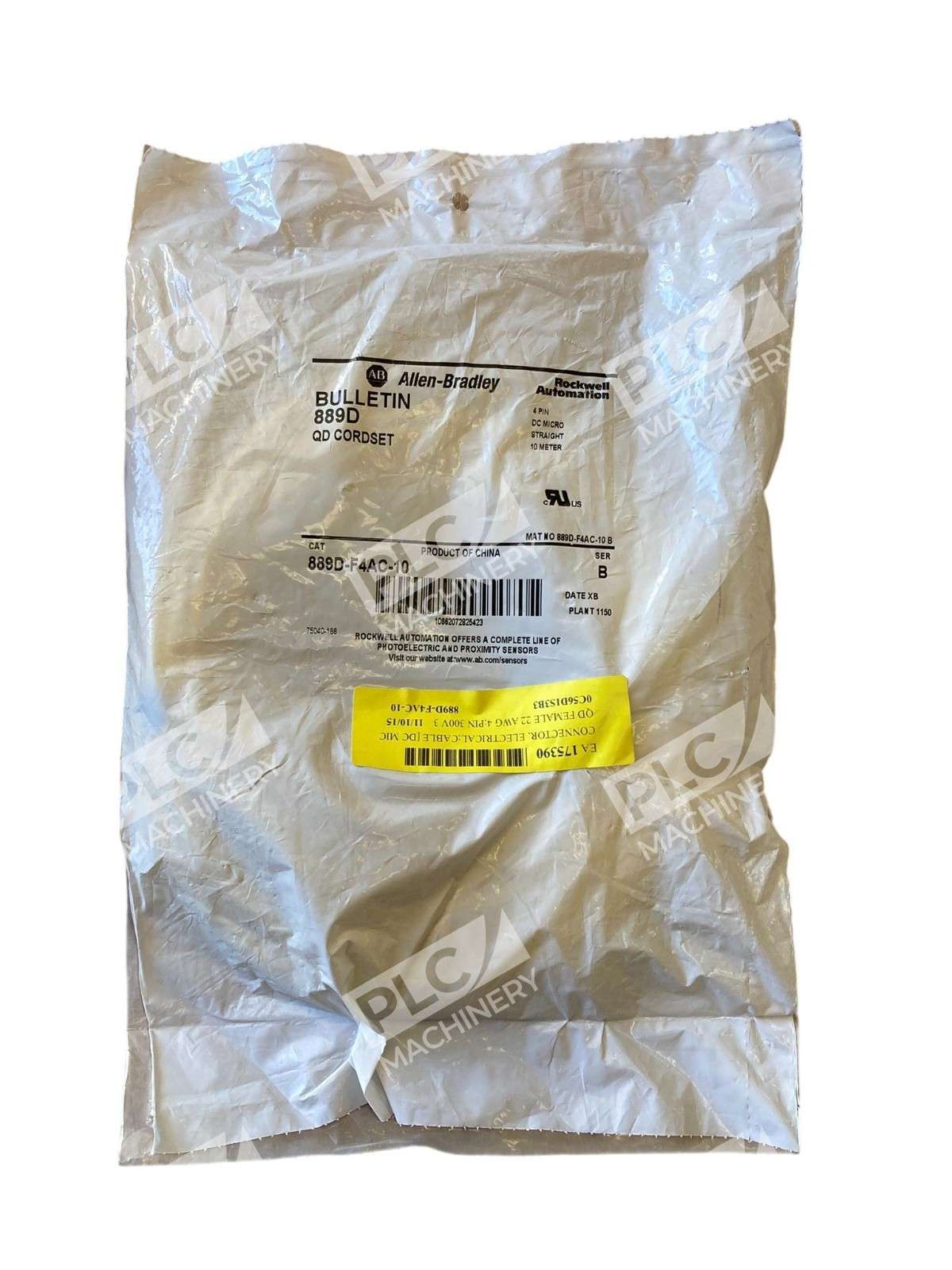 Allen Bradley AB 4 Pin DC Micro Straight 10 Meter QD Cordset 889D-F4AC-10 /B